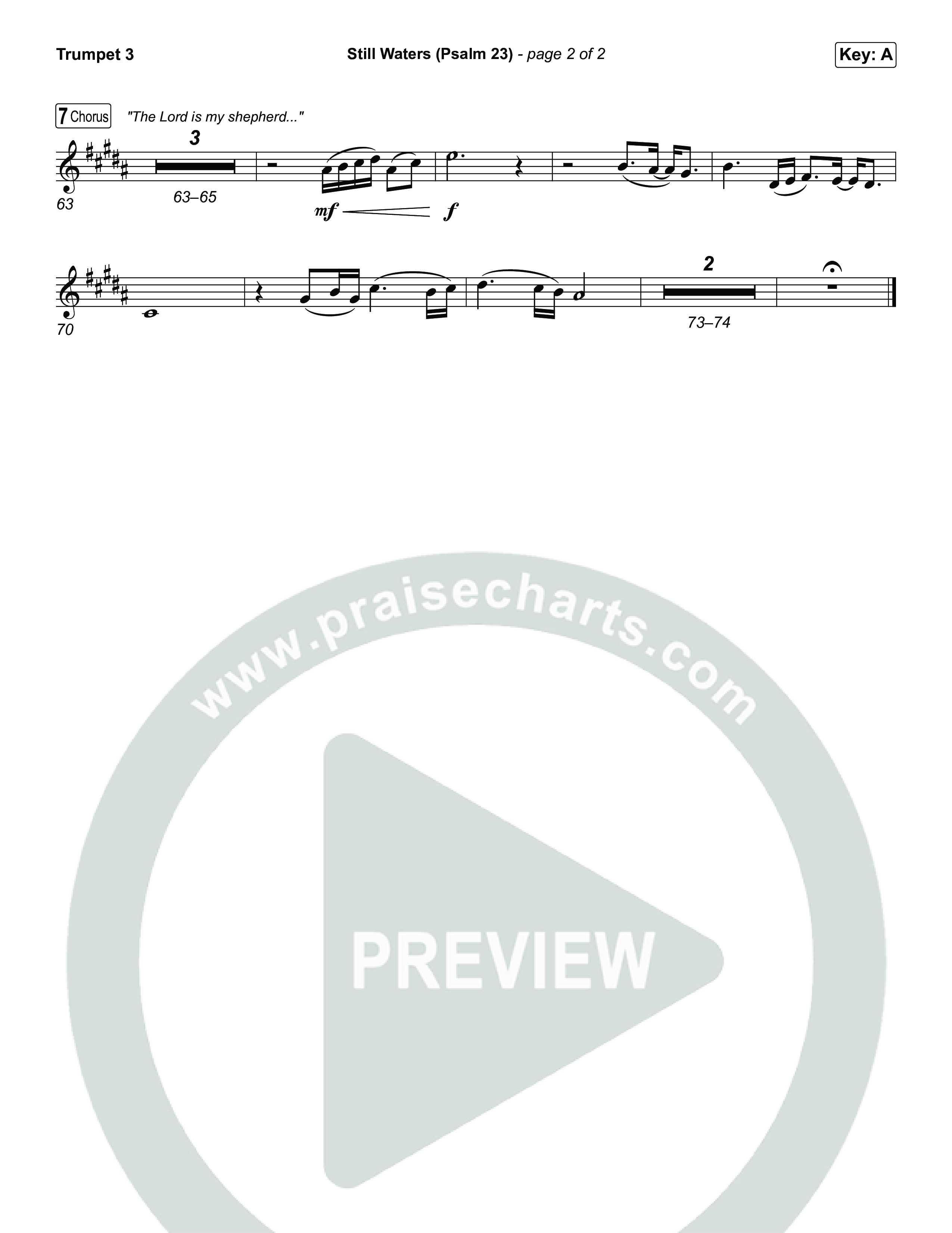 Still Waters (Psalm 23) Trumpet 3 (Leanna Crawford)