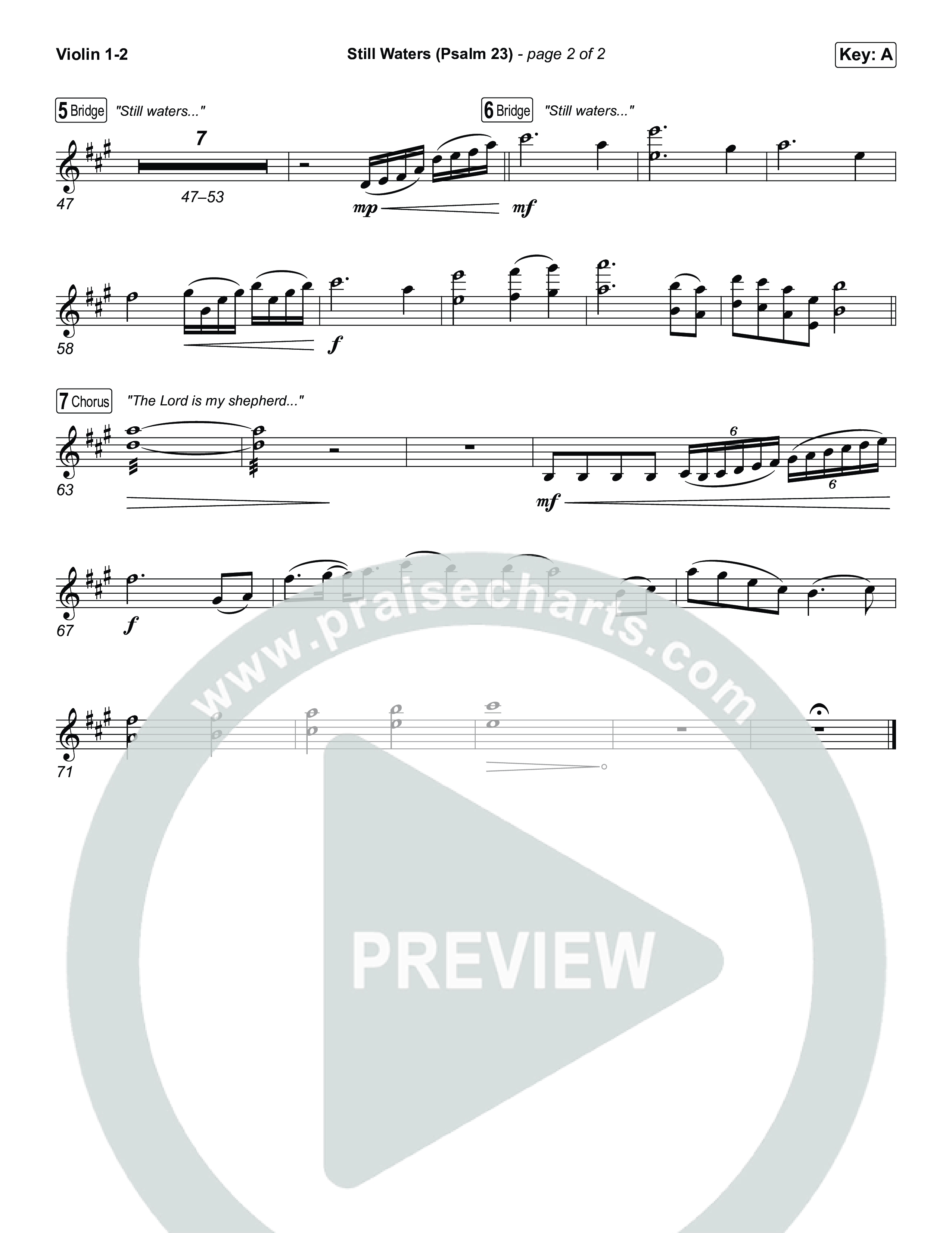 Still Waters (Psalm 23) Violin 1,2 (Leanna Crawford)