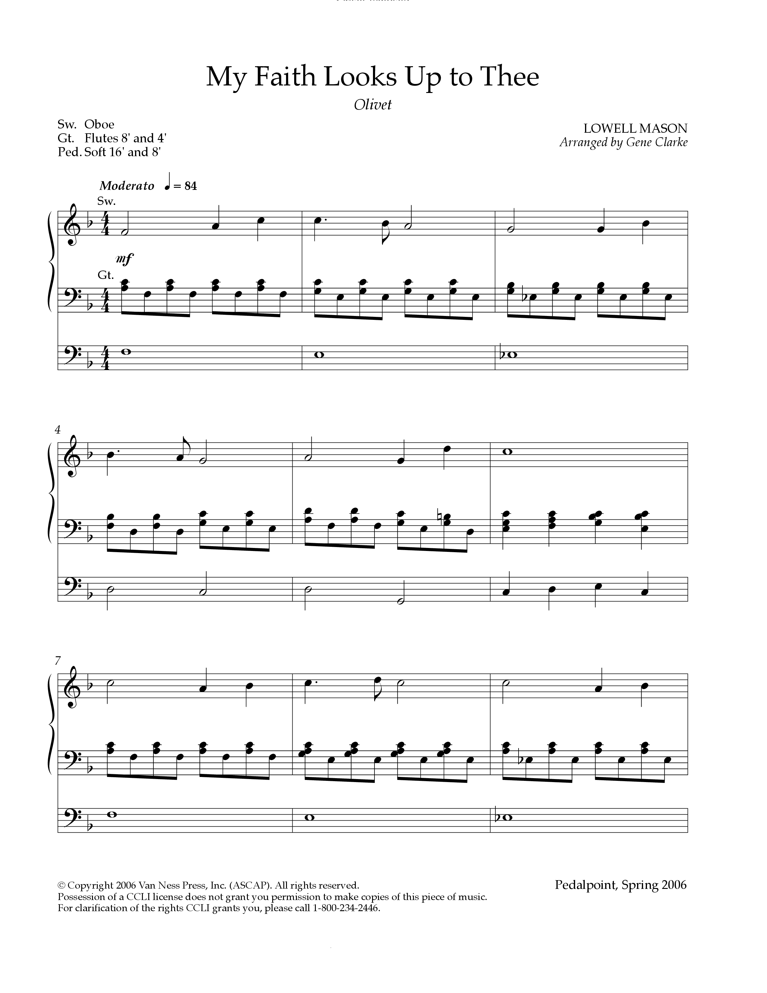 My Faith Looks Up To Thee (Instrumental) Organ (Lifeway Worship / Arr. Gene Clarke)