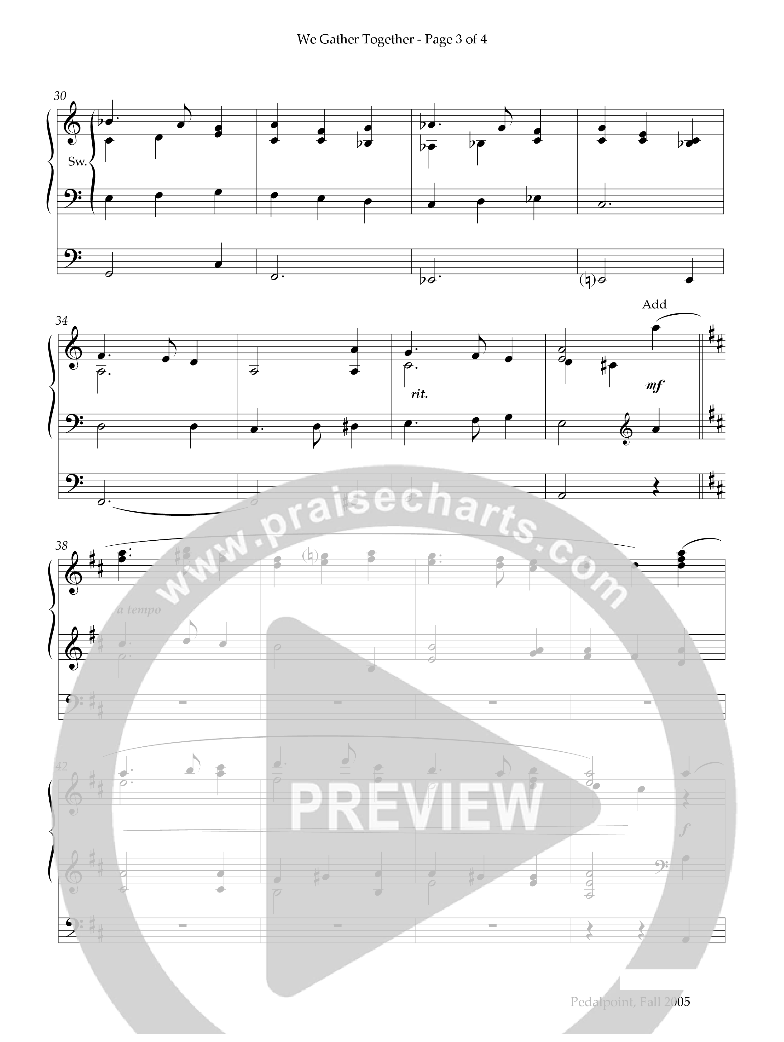 We Gather Together (Instrumental) Organ (Lifeway Worship / Arr. James Pethel)