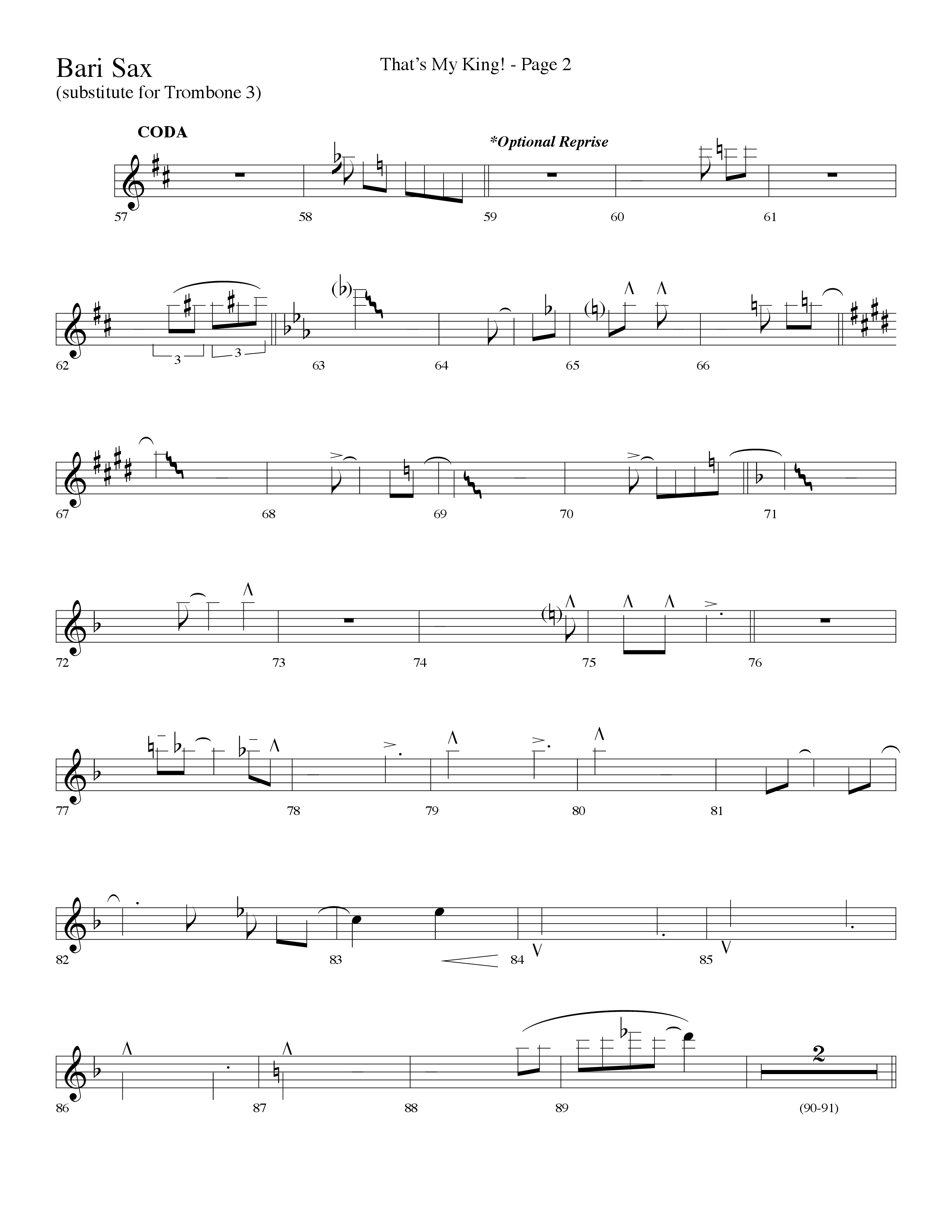 Thats My King (Choral Anthem SATB) Bari Sax (Lifeway Choral / Arr. Dave Williamson)