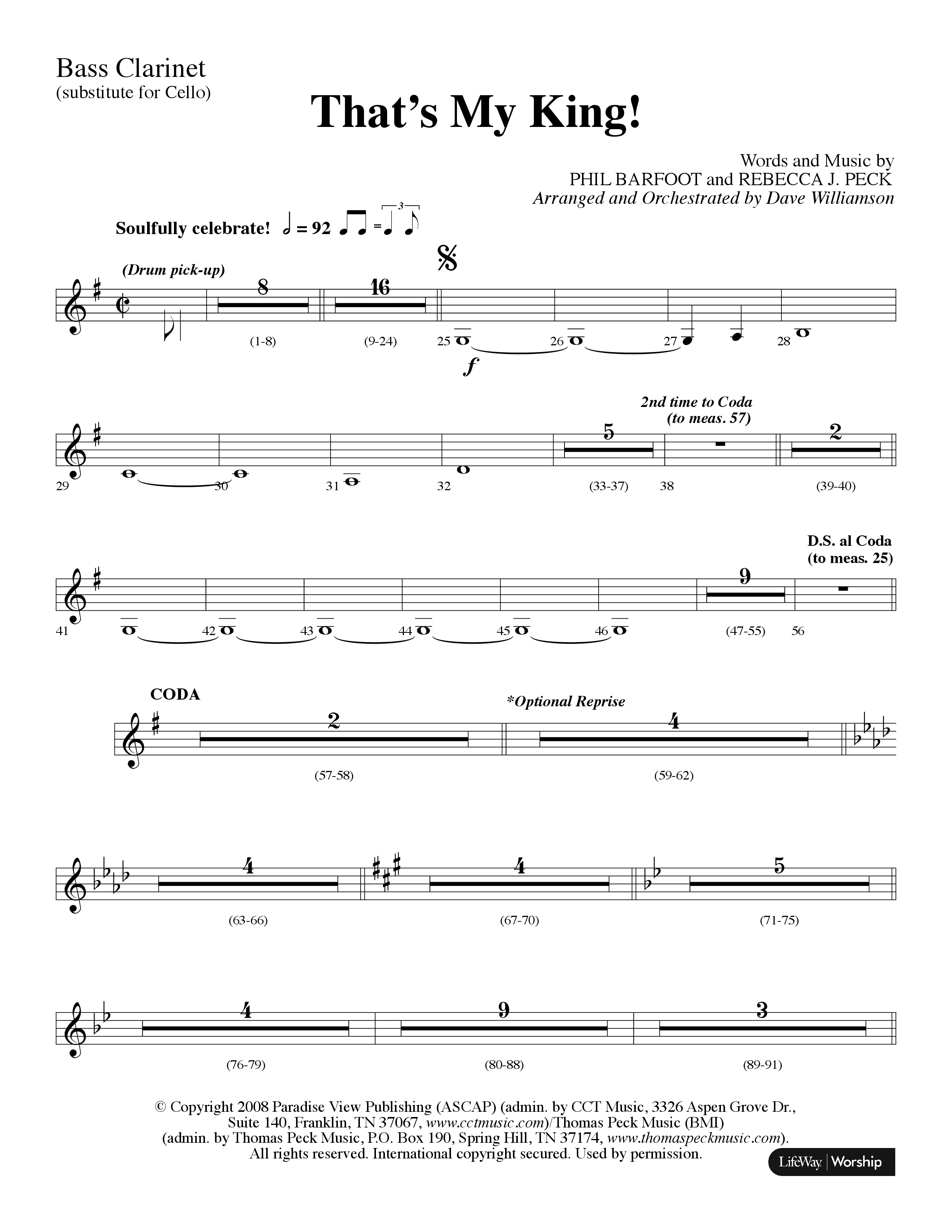 Thats My King (Choral Anthem SATB) Bass Clarinet (Lifeway Choral / Arr. Dave Williamson)