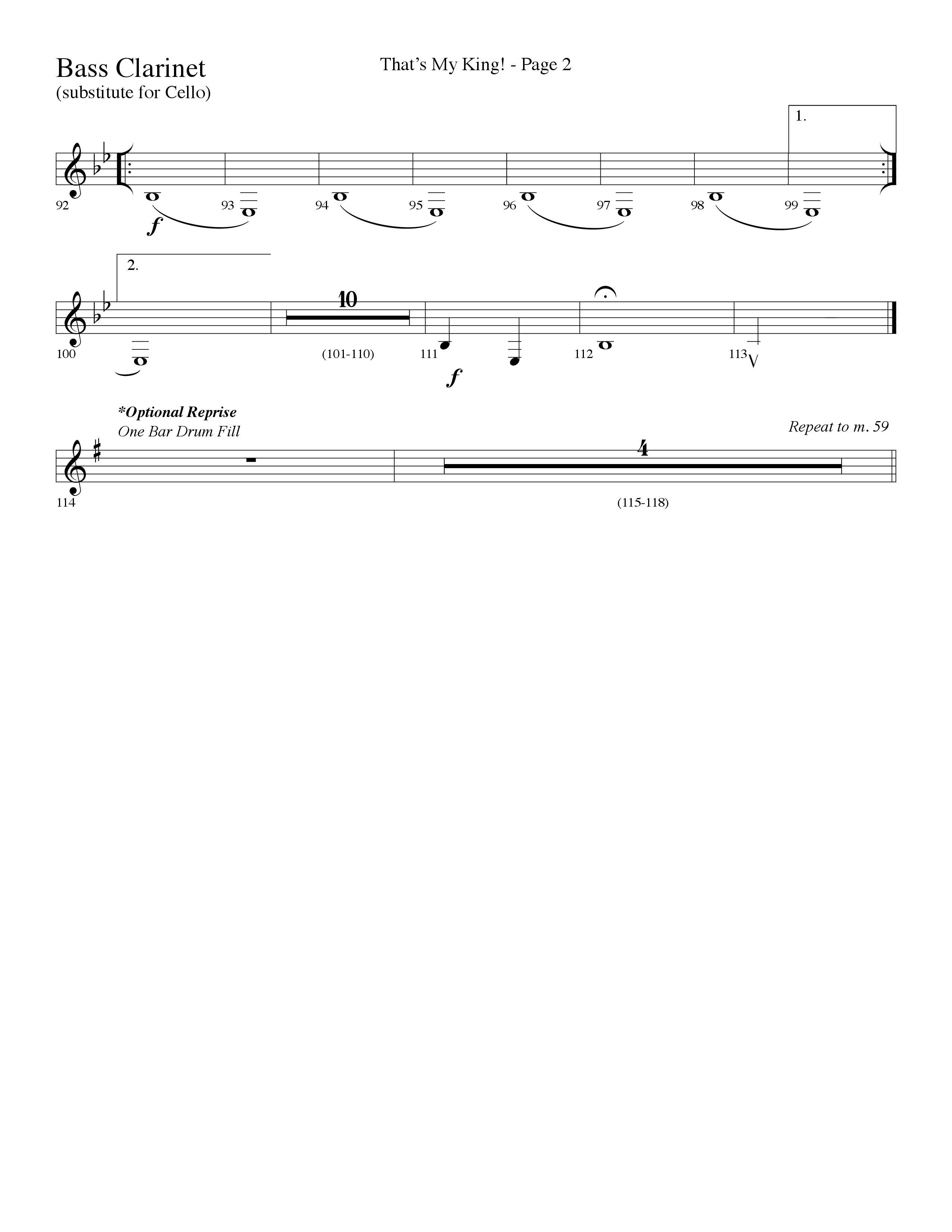 Thats My King (Choral Anthem SATB) Bass Clarinet (Lifeway Choral / Arr. Dave Williamson)