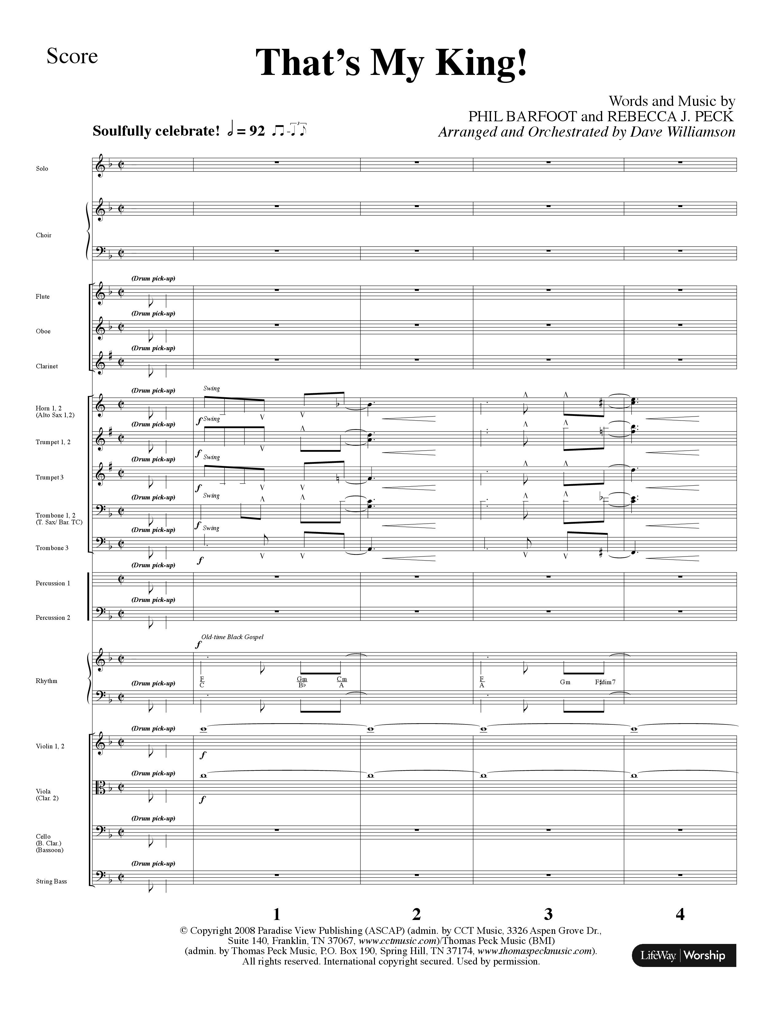 Thats My King (Choral Anthem SATB) Orchestration (Lifeway Choral / Arr. Dave Williamson)