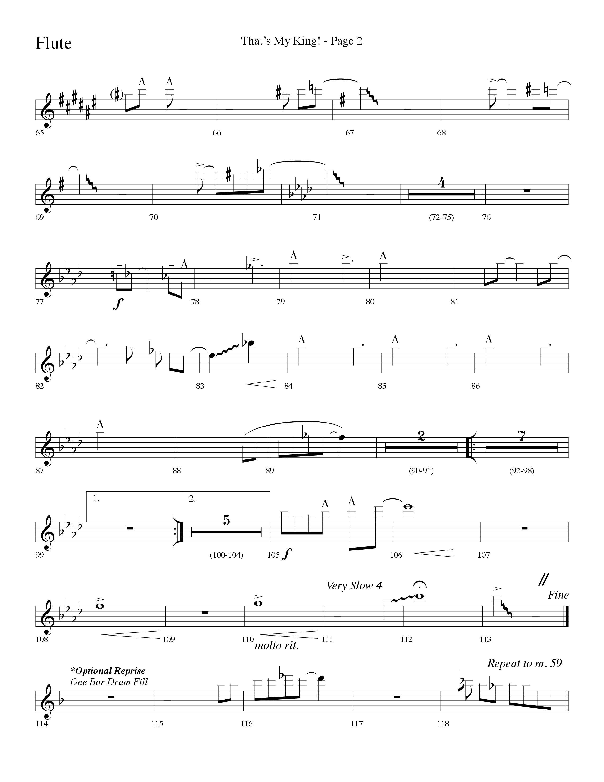 Thats My King (Choral Anthem SATB) Flute (Lifeway Choral / Arr. Dave Williamson)