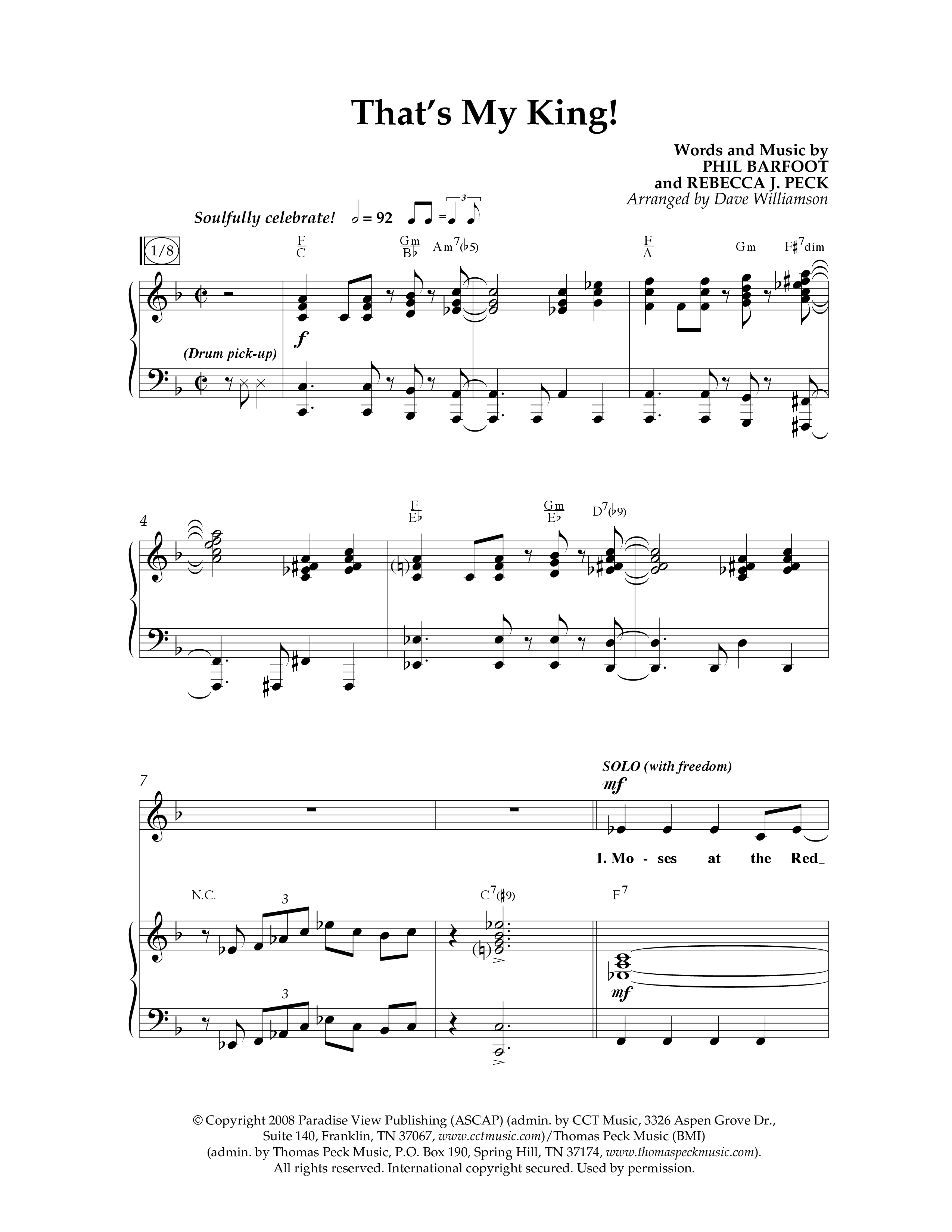 Thats My King (Choral Anthem SATB) Anthem (SATB/Piano) (Lifeway Choral / Arr. Dave Williamson)