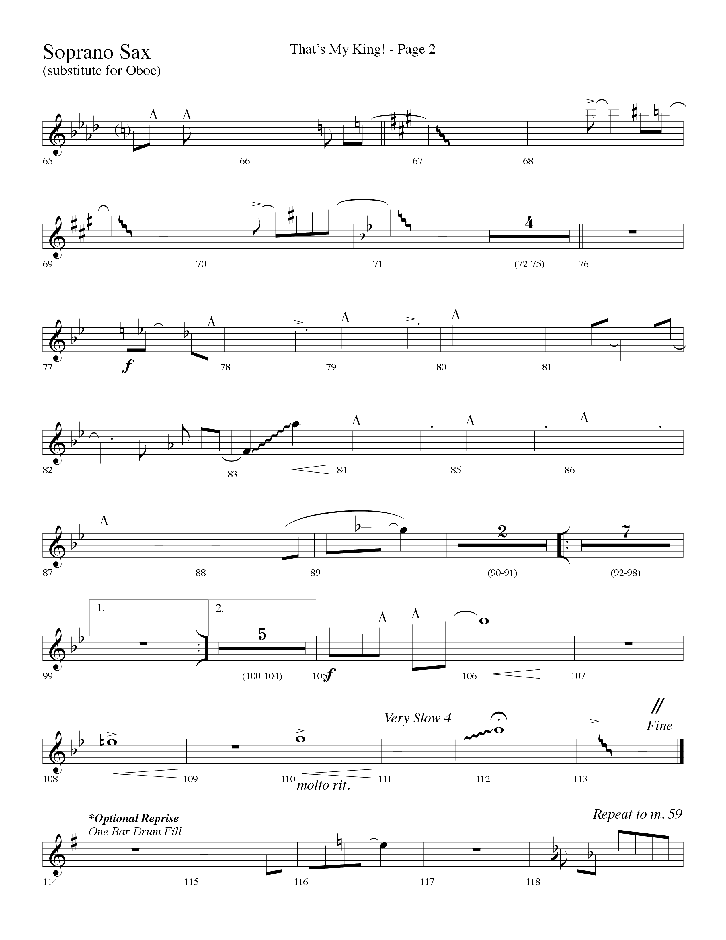 Thats My King (Choral Anthem SATB) Soprano Sax (Lifeway Choral / Arr. Dave Williamson)