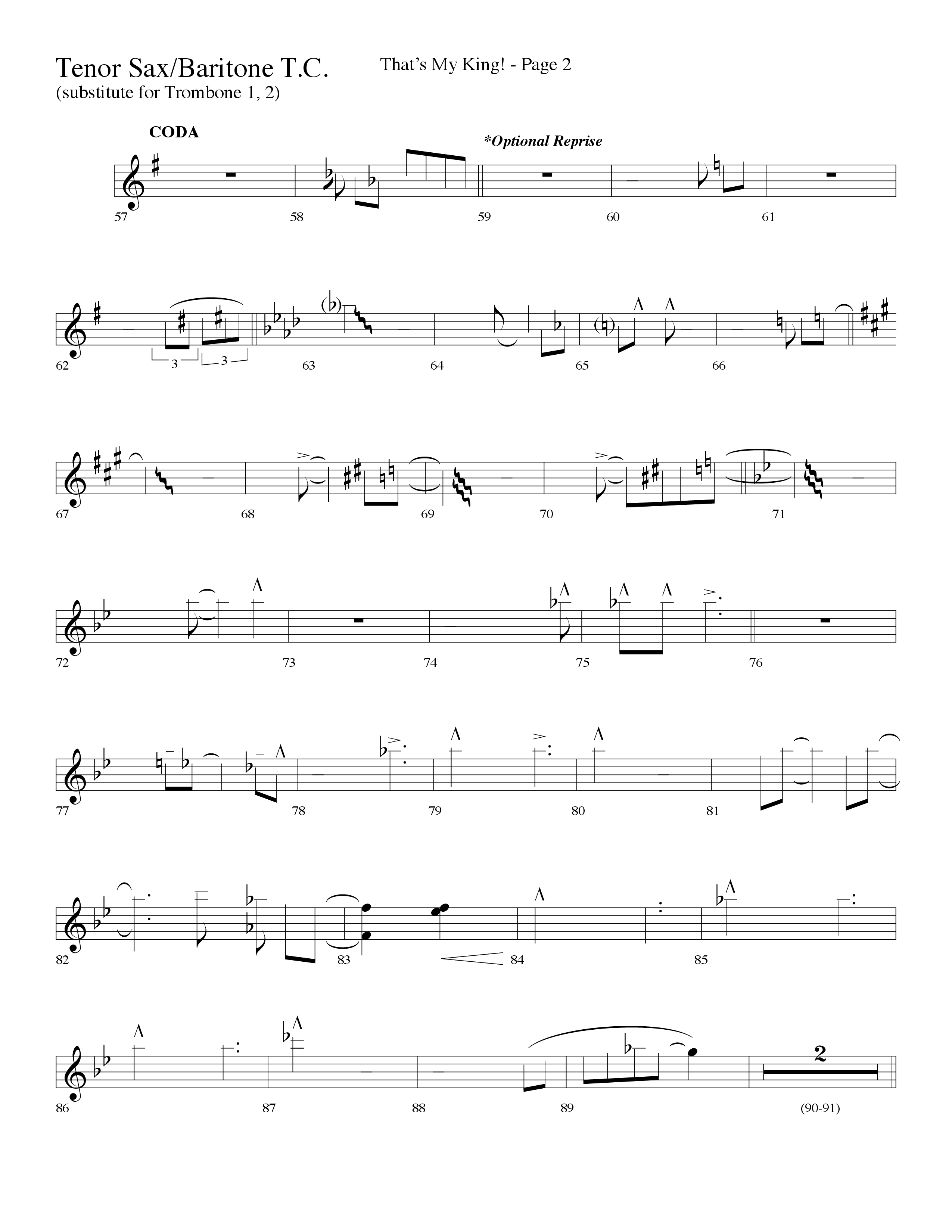 Thats My King (Choral Anthem SATB) Tenor Sax/Baritone T.C. (Lifeway Choral / Arr. Dave Williamson)