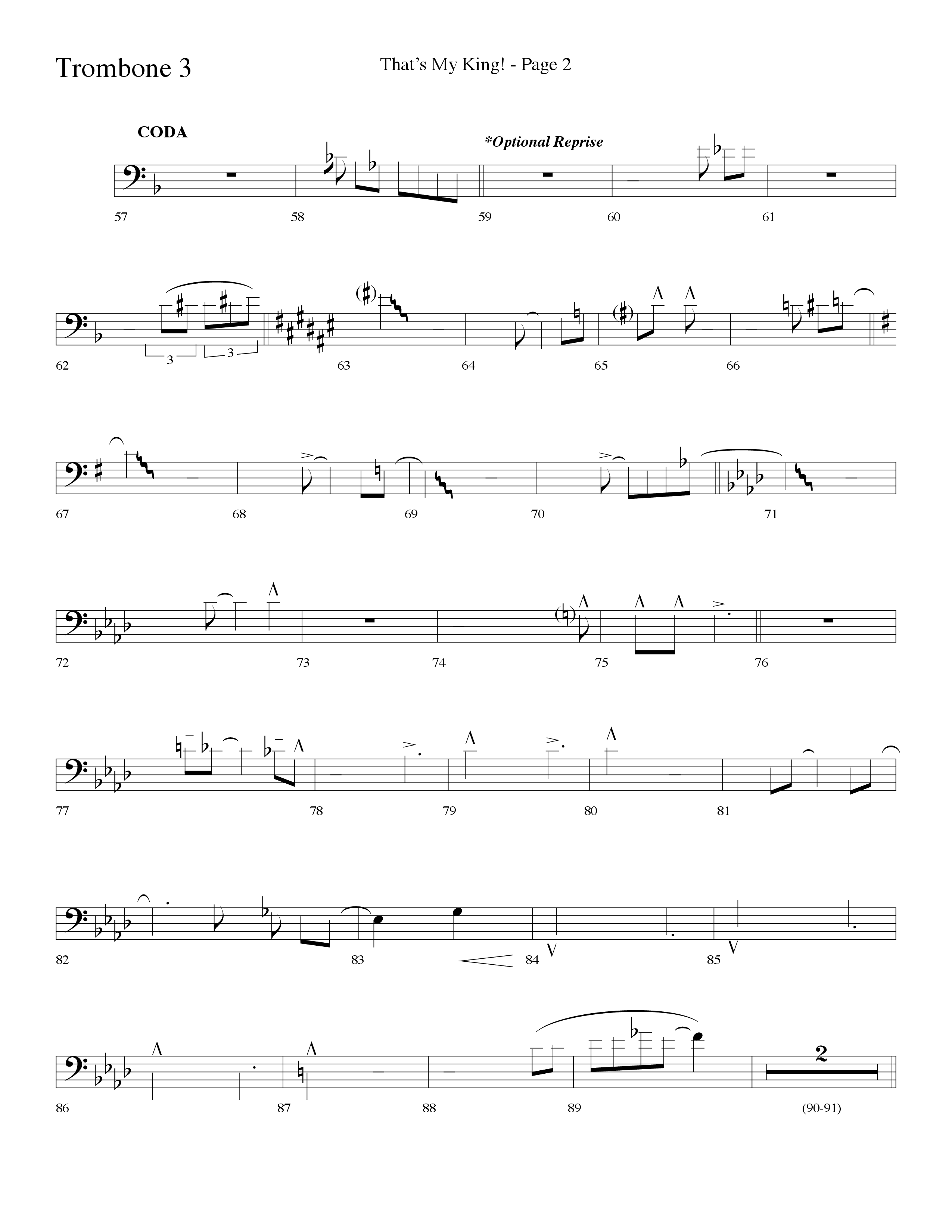 Thats My King (Choral Anthem SATB) Trombone 3 (Lifeway Choral / Arr. Dave Williamson)