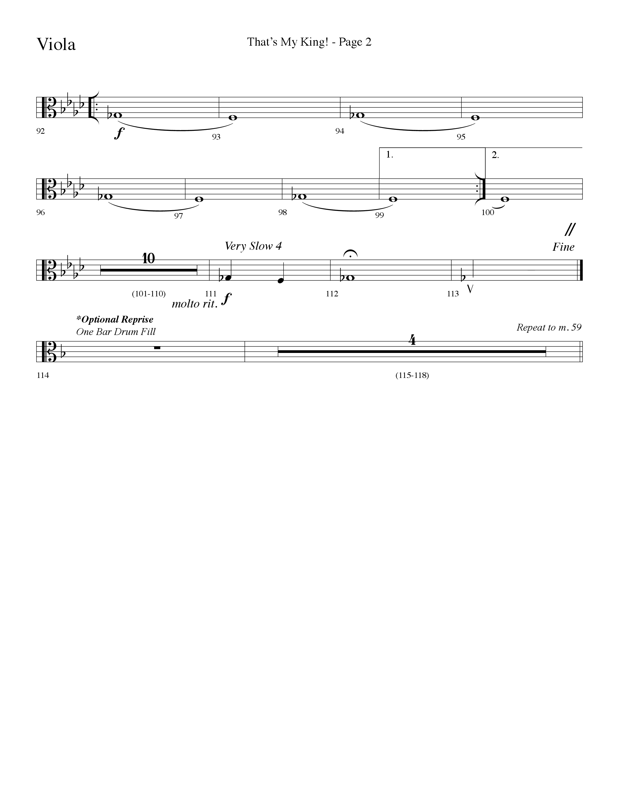 Thats My King (Choral Anthem SATB) Viola (Lifeway Choral / Arr. Dave Williamson)