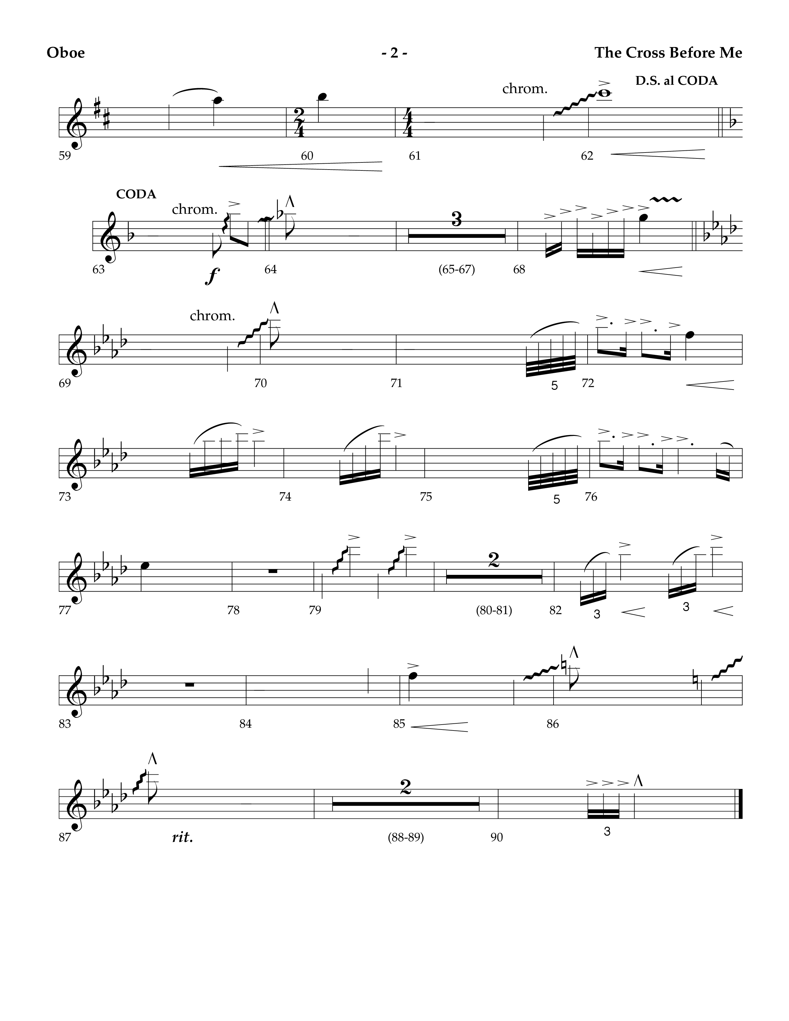 The Cross Before Me (Choral Anthem SATB) Oboe (Lifeway Choral / Arr. Jay Rouse / Orch. Ric Domenico)