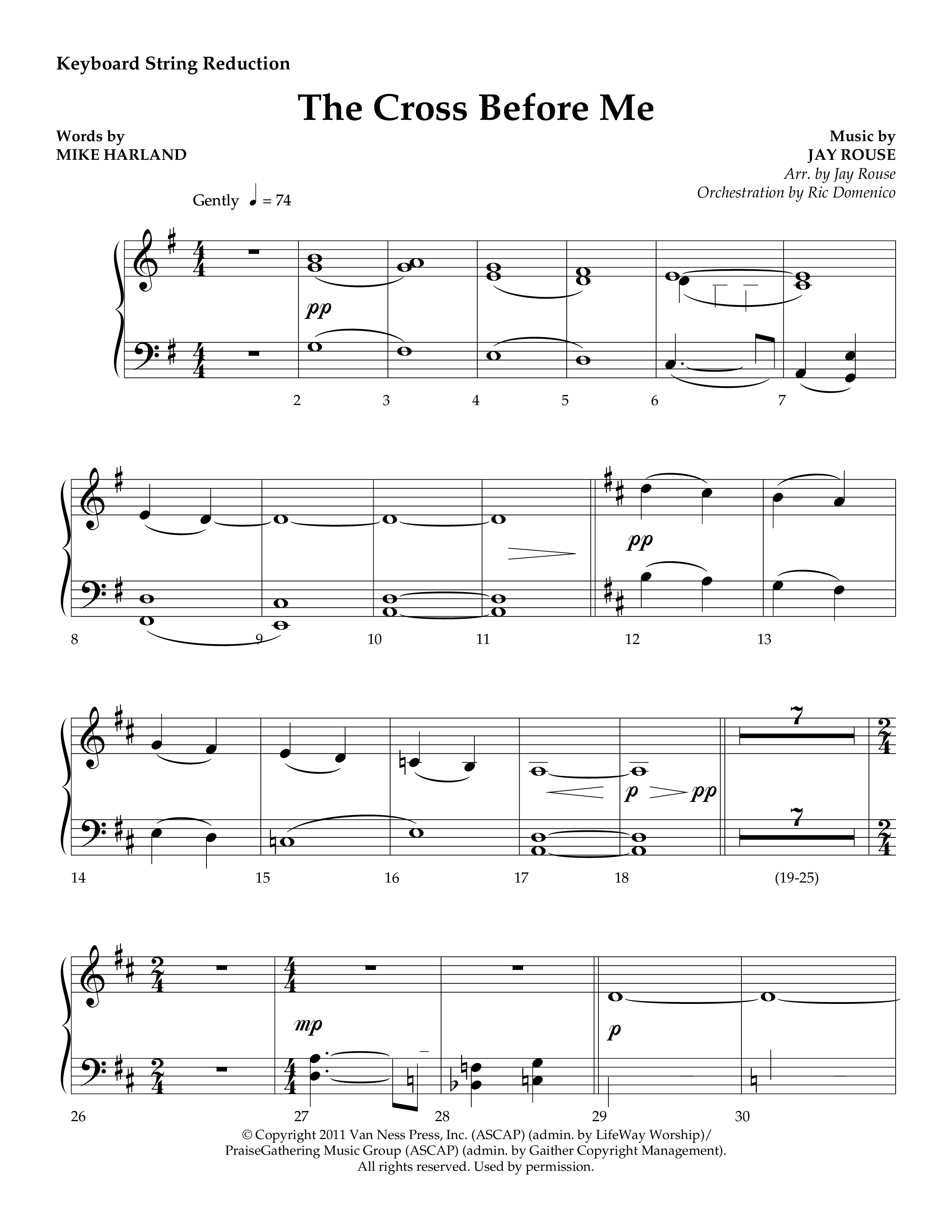 The Cross Before Me (Choral Anthem SATB) String Reduction (Lifeway Choral / Arr. Jay Rouse / Orch. Ric Domenico)