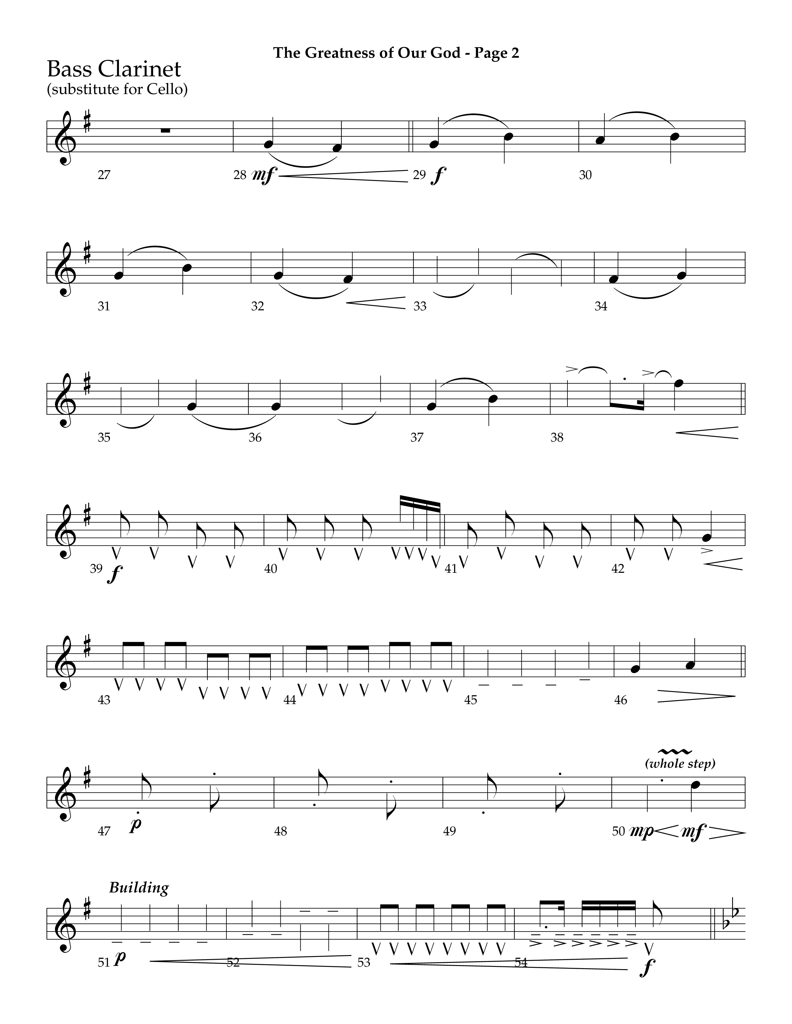 The Greatness Of Our God (Choral Anthem SATB) Bass Clarinet (Lifeway Choral / Arr. Ric Domenico)