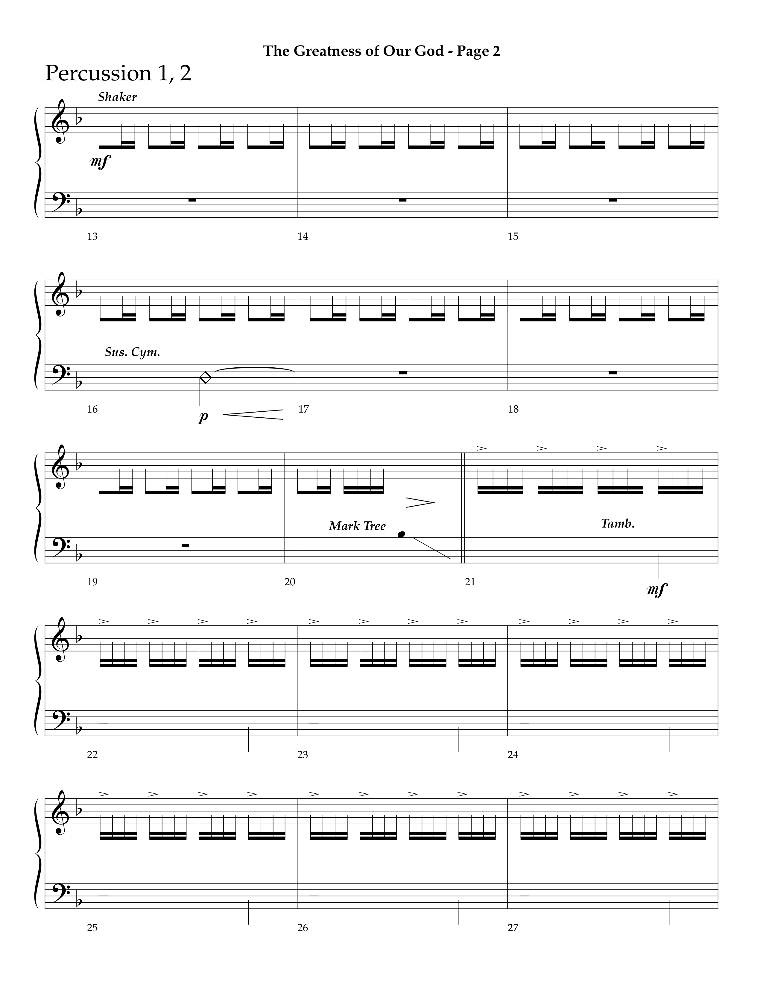 The Greatness Of Our God (Choral Anthem SATB) Percussion 1/2 (Lifeway Choral / Arr. Ric Domenico)