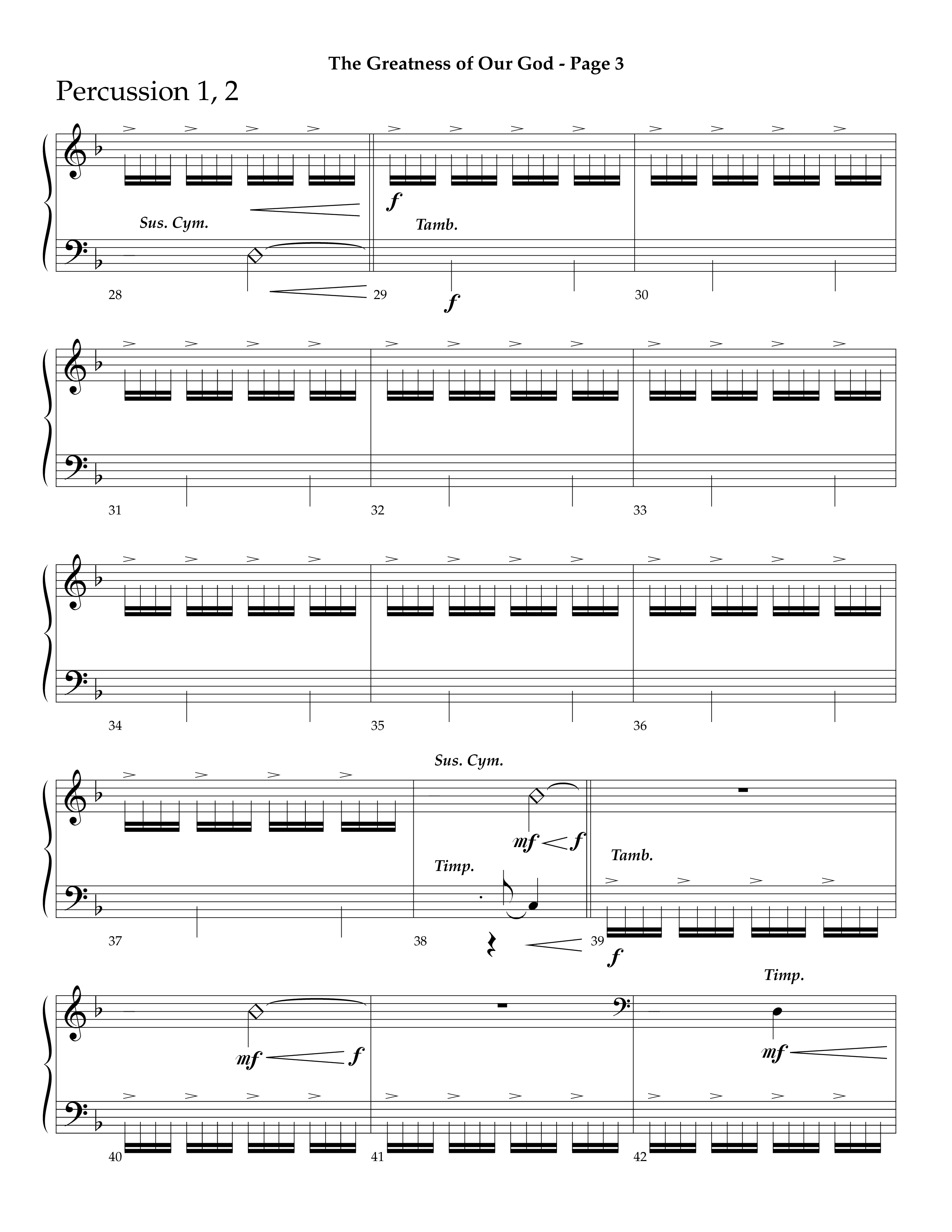 The Greatness Of Our God (Choral Anthem SATB) Percussion 1/2 (Lifeway Choral / Arr. Ric Domenico)