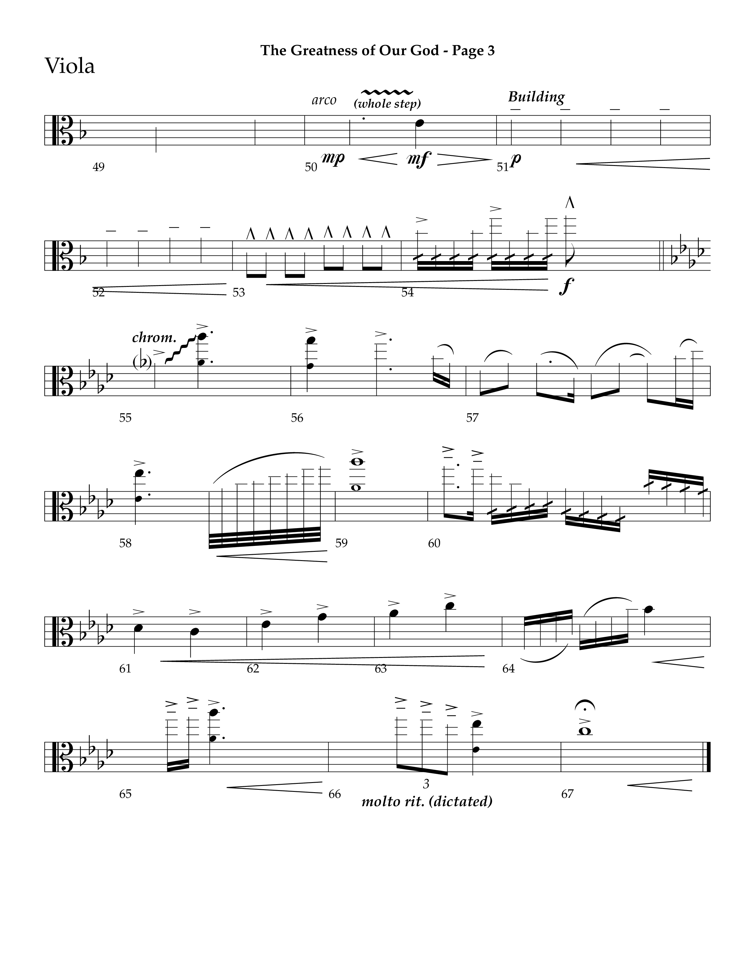 The Greatness Of Our God (Choral Anthem SATB) Viola (Lifeway Choral / Arr. Ric Domenico)