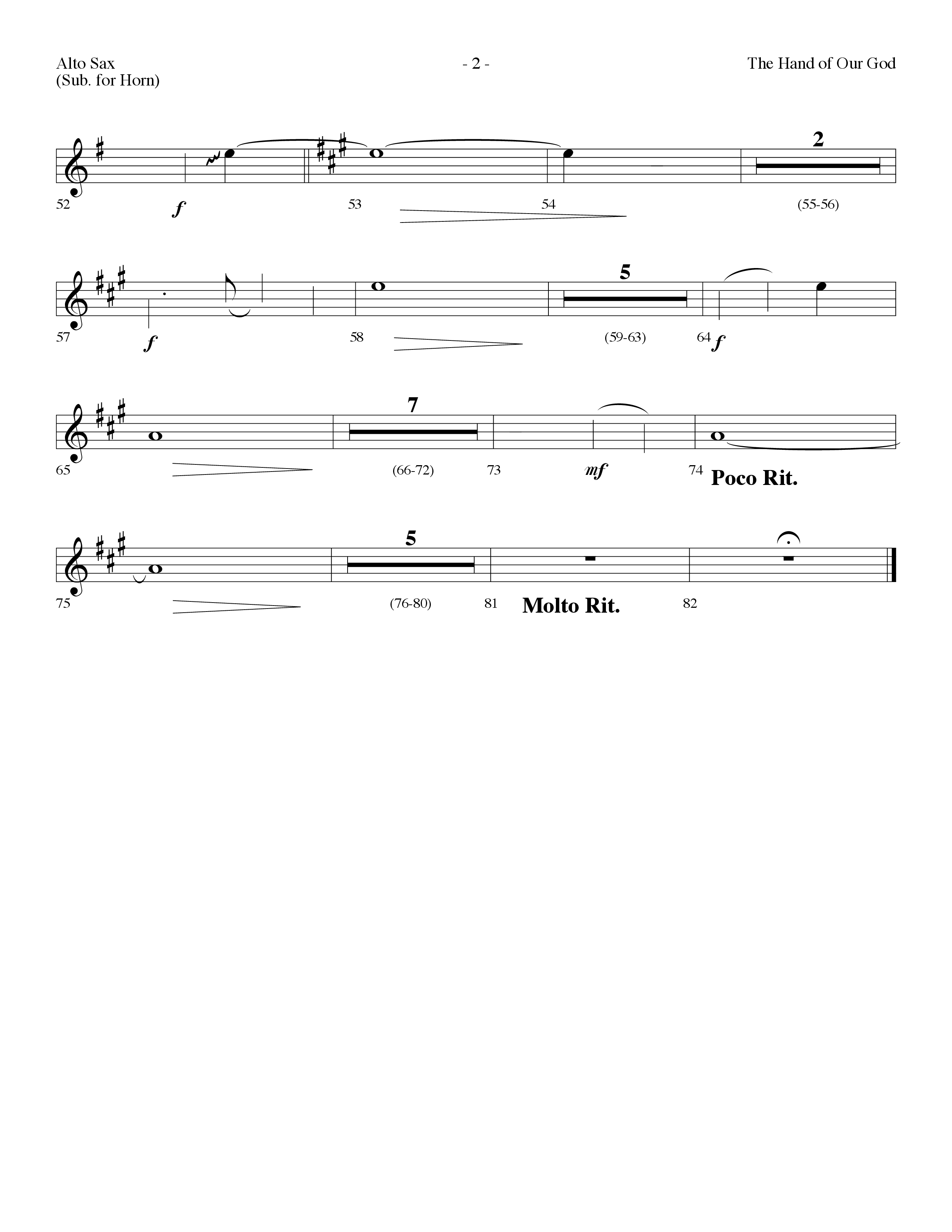 The Hand Of Our God (Choral Anthem SATB) Alto Sax (Lifeway Choral / Arr. Dennis Allen)