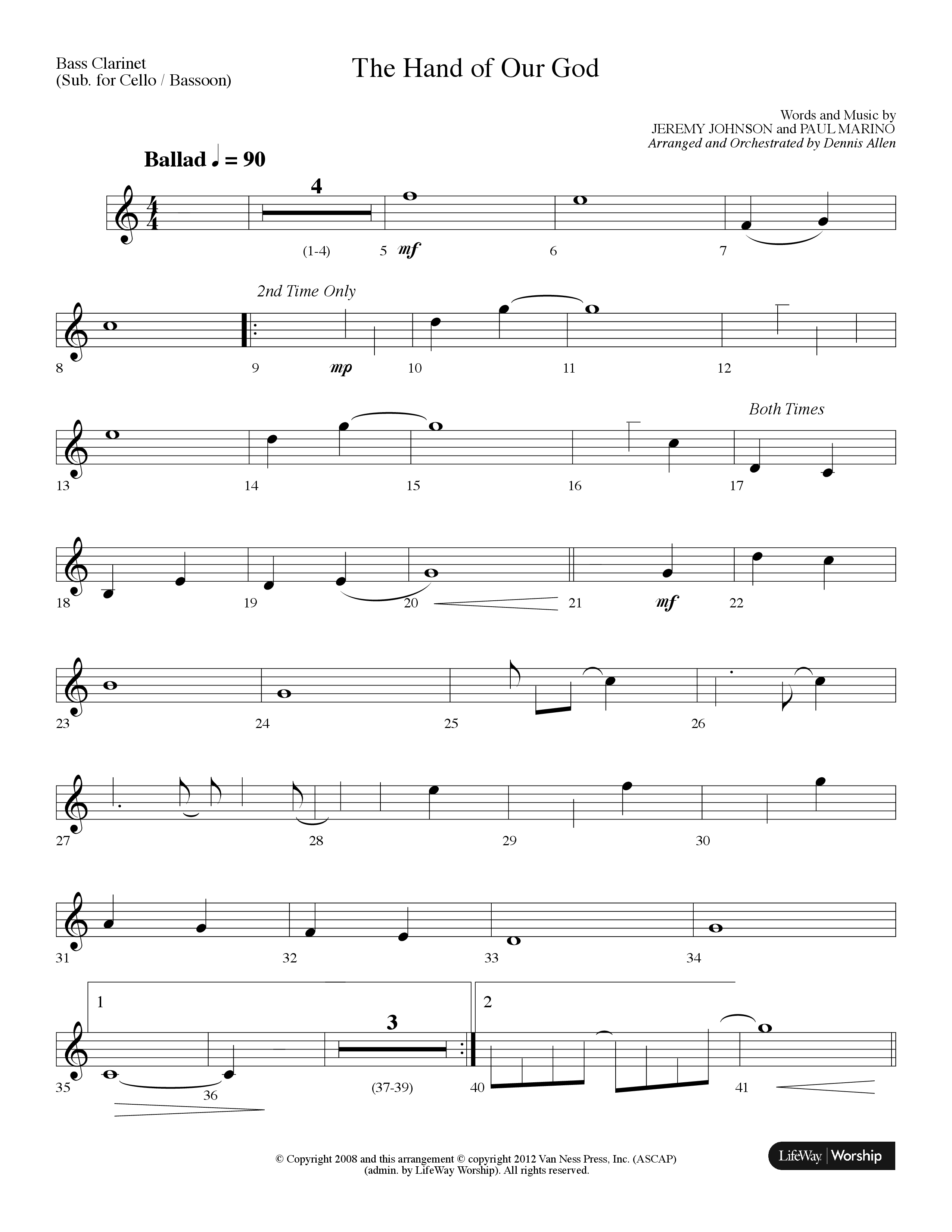 The Hand Of Our God (Choral Anthem SATB) Bass Clarinet (Lifeway Choral / Arr. Dennis Allen)