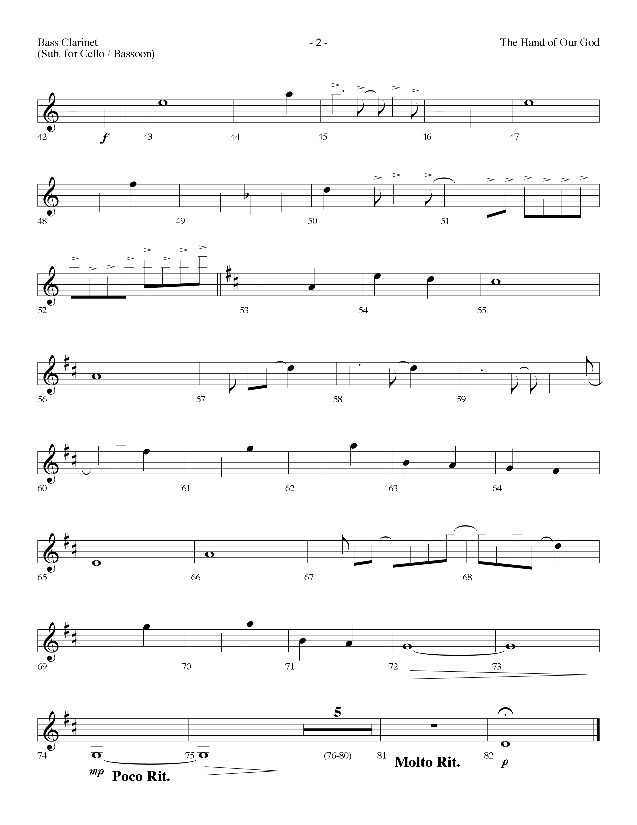 The Hand Of Our God (Choral Anthem SATB) Bass Clarinet (Lifeway Choral / Arr. Dennis Allen)