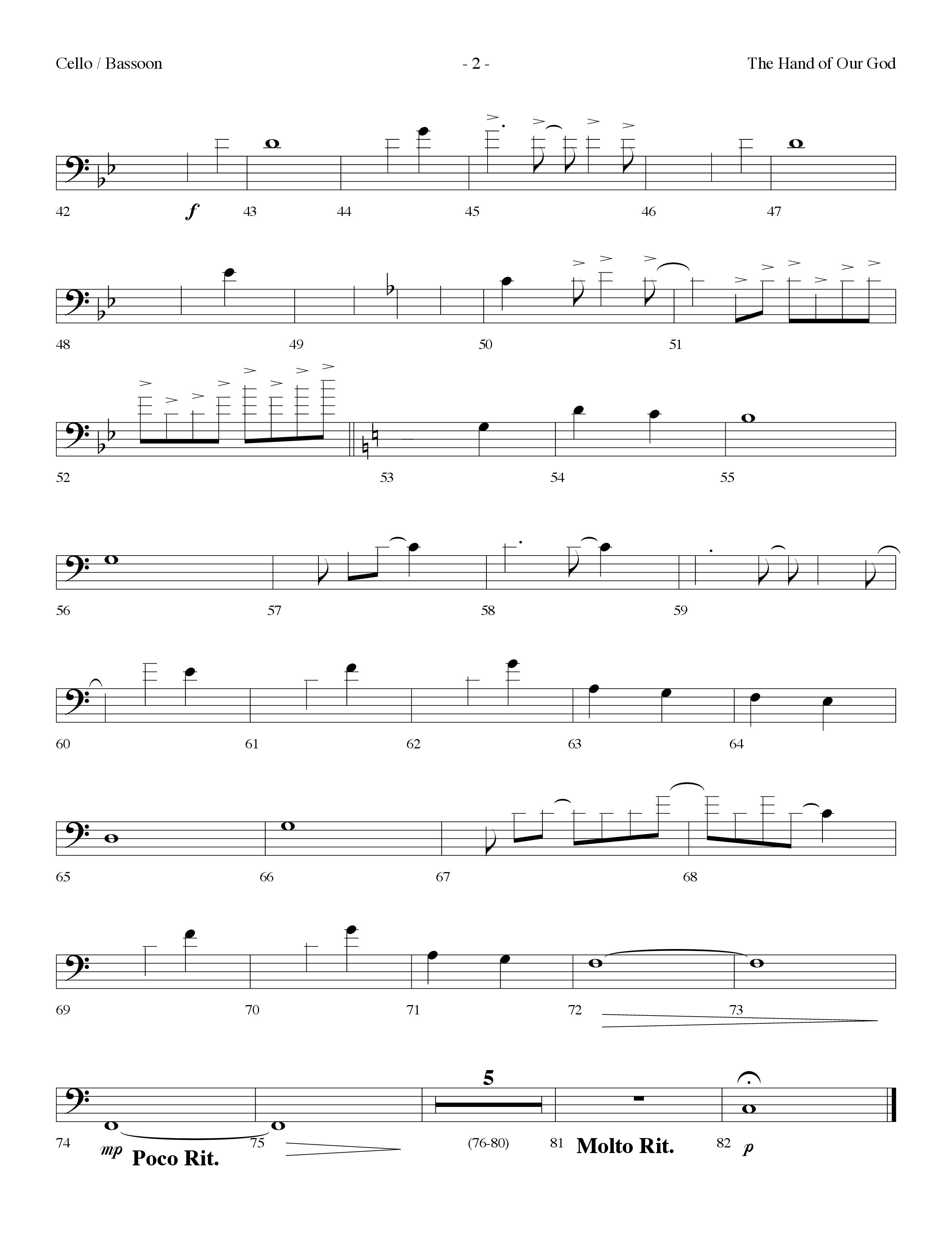The Hand Of Our God (Choral Anthem SATB) Cello (Lifeway Choral / Arr. Dennis Allen)