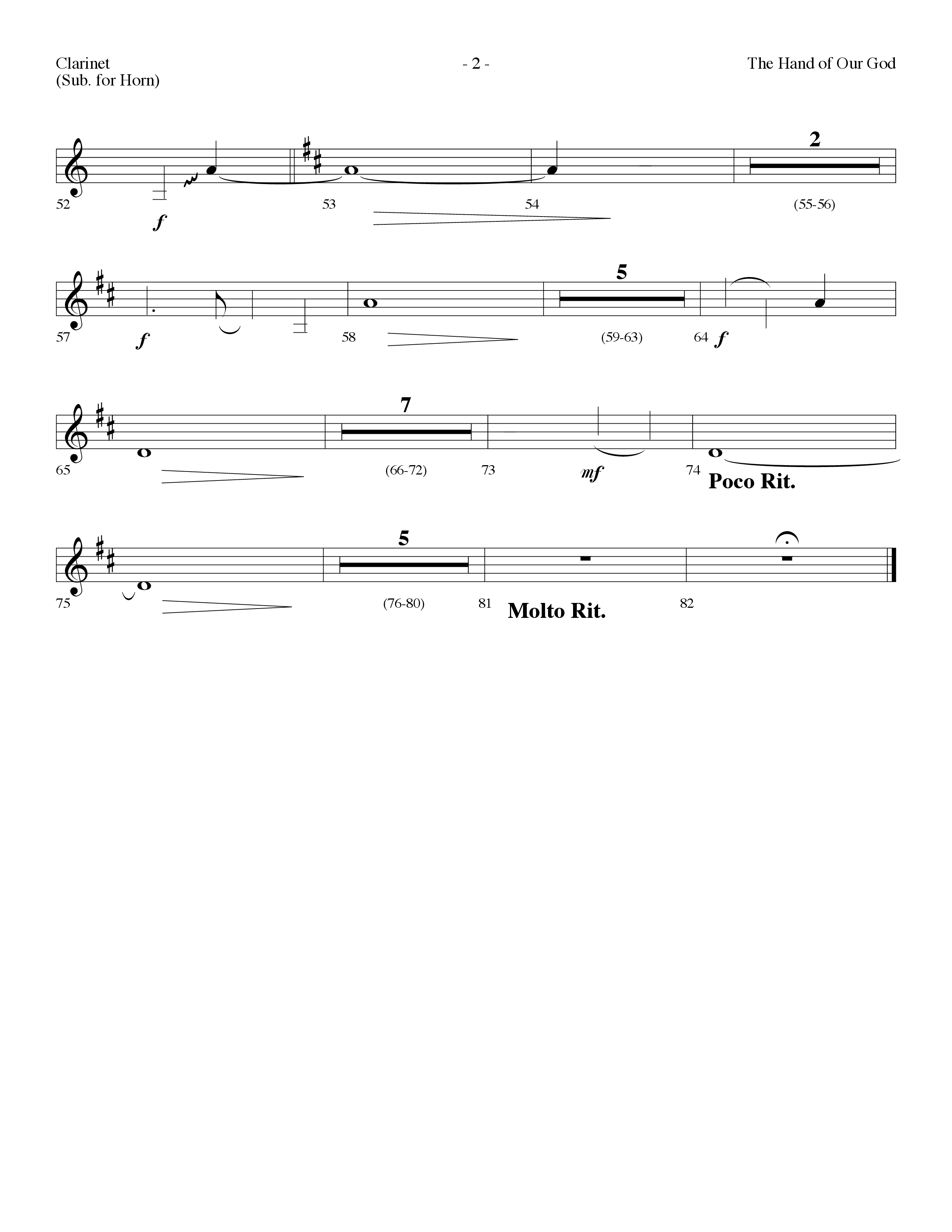The Hand Of Our God (Choral Anthem SATB) Clarinet (Lifeway Choral / Arr. Dennis Allen)