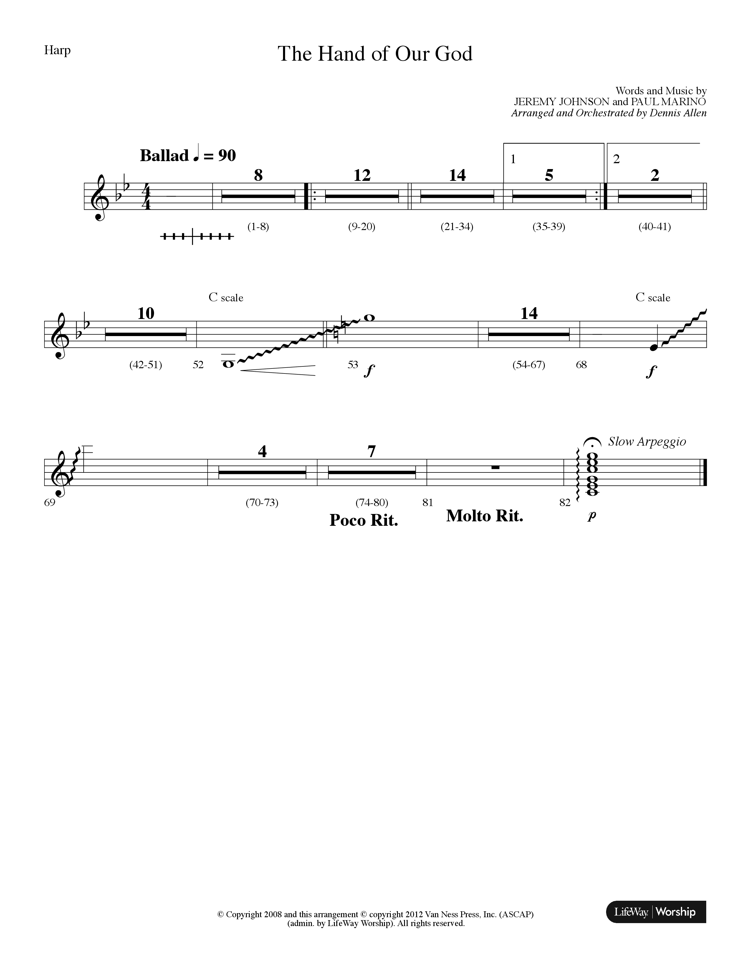 The Hand Of Our God (Choral Anthem SATB) Harp (Lifeway Choral / Arr. Dennis Allen)