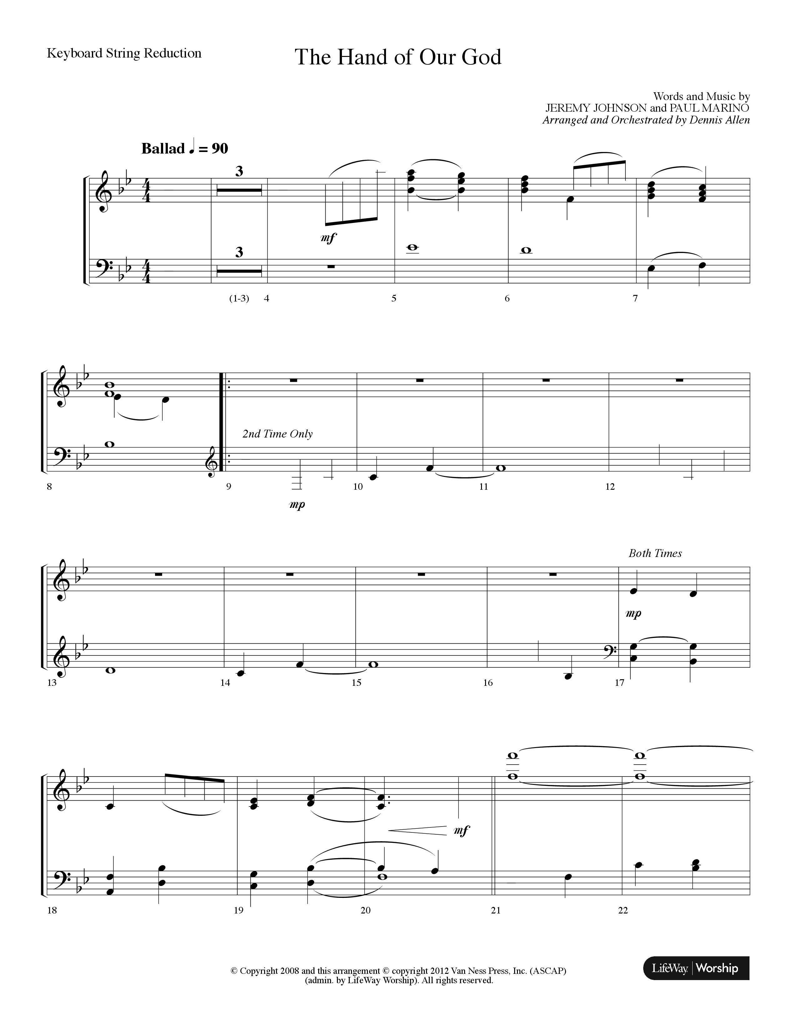 The Hand Of Our God (Choral Anthem SATB) String Reduction (Lifeway Choral / Arr. Dennis Allen)