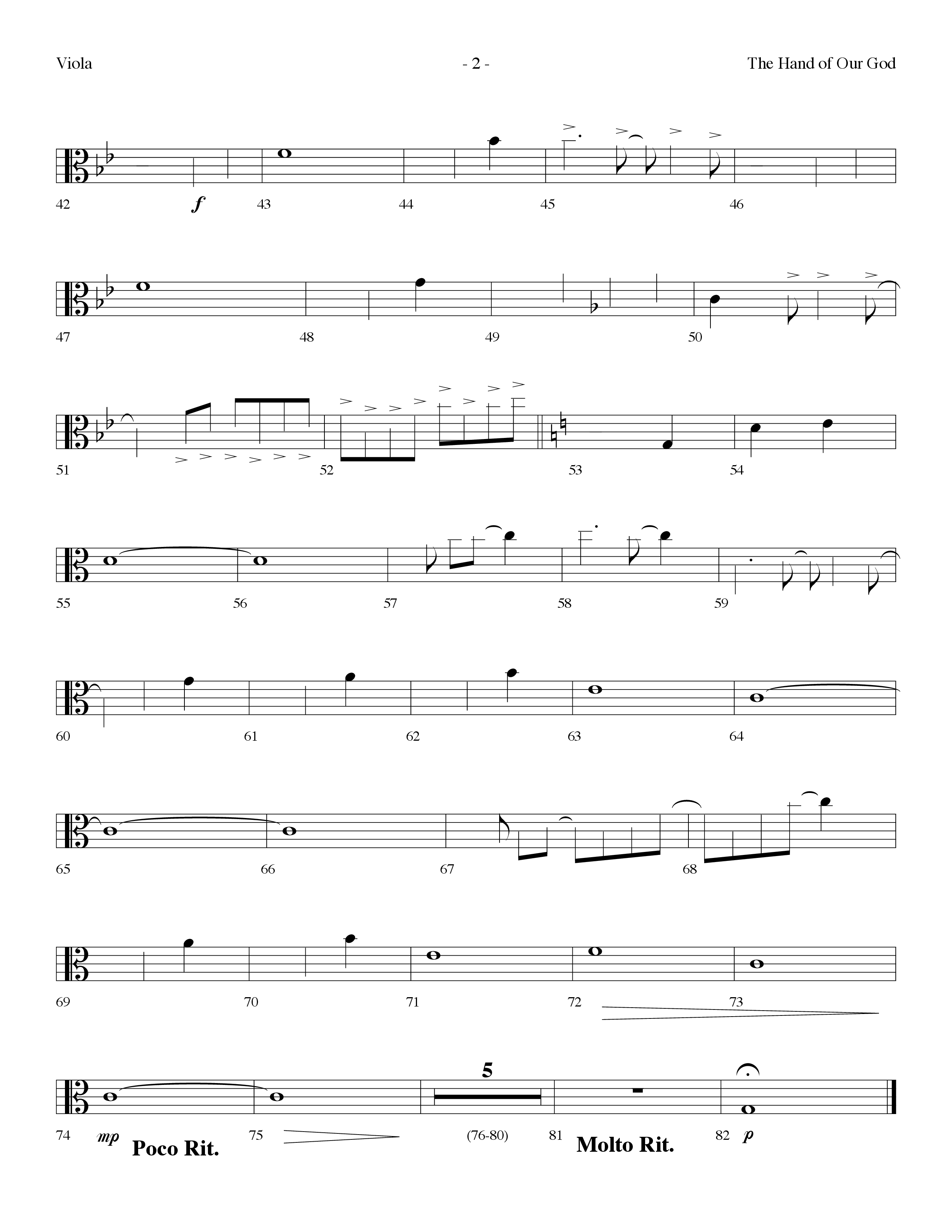 The Hand Of Our God (Choral Anthem SATB) Viola (Lifeway Choral / Arr. Dennis Allen)