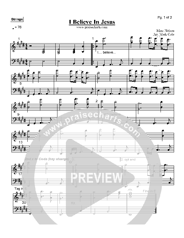 I Believe In Jesus Strings (Mark Cole)