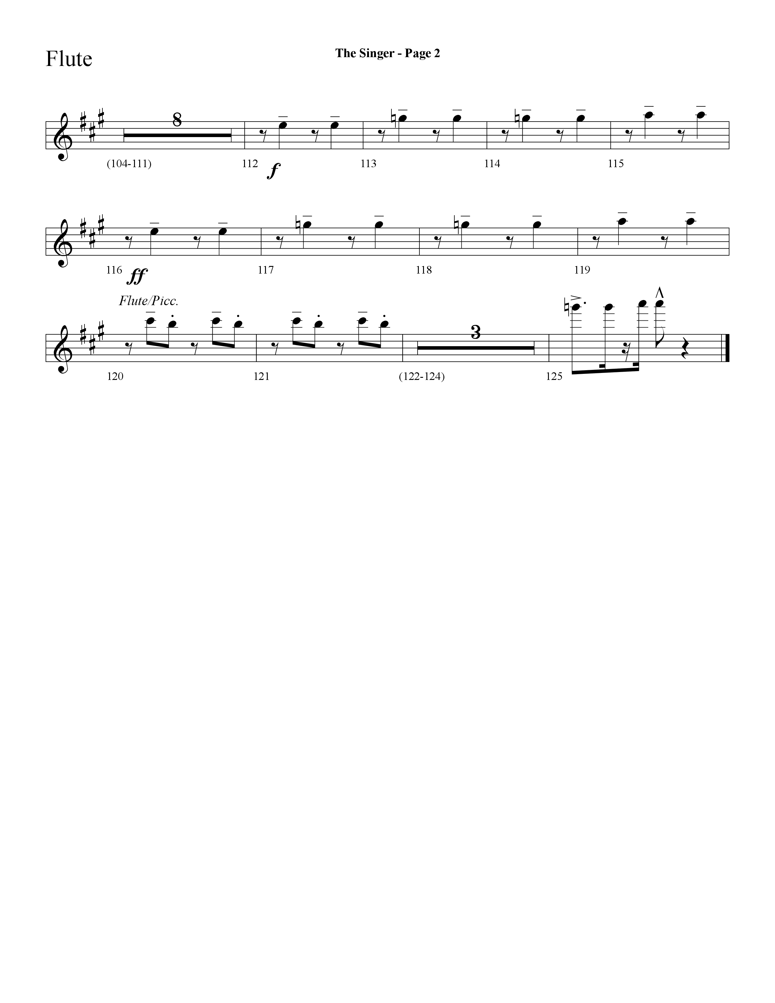 The Singer (Let There Be Light) (Choral Anthem SATB) Flute (Lifeway Choral / Arr. Dave Williamson)