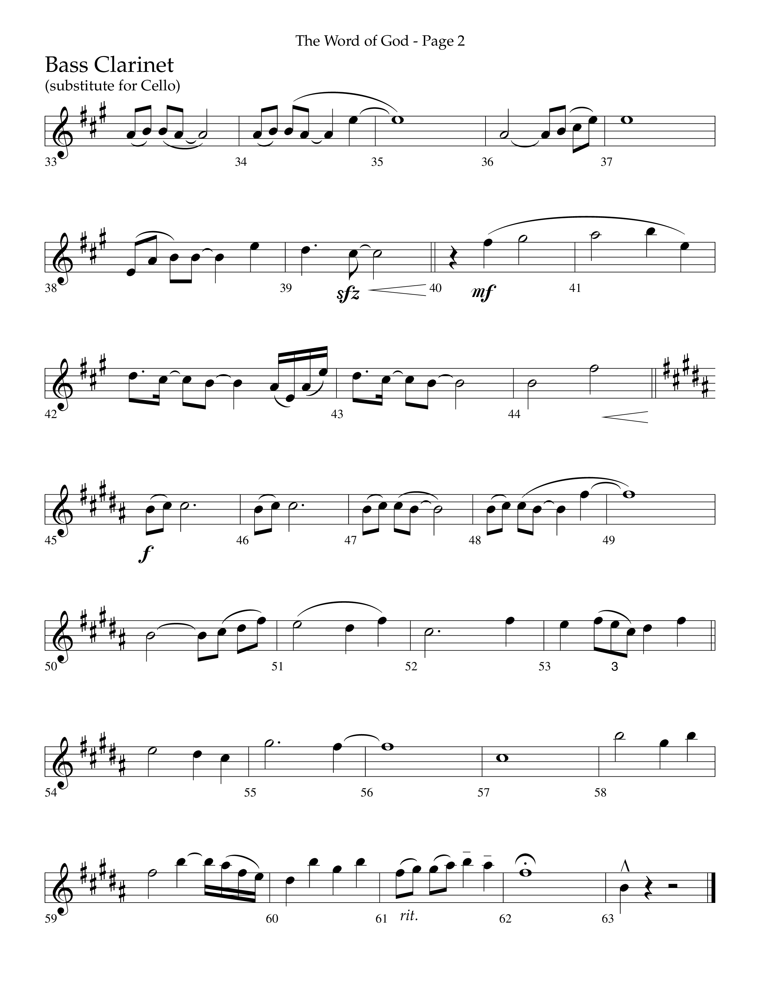 The Word Of God (Choral Anthem SATB) Bass Clarinet (Lifeway Choral / Arr. Cliff Duren)