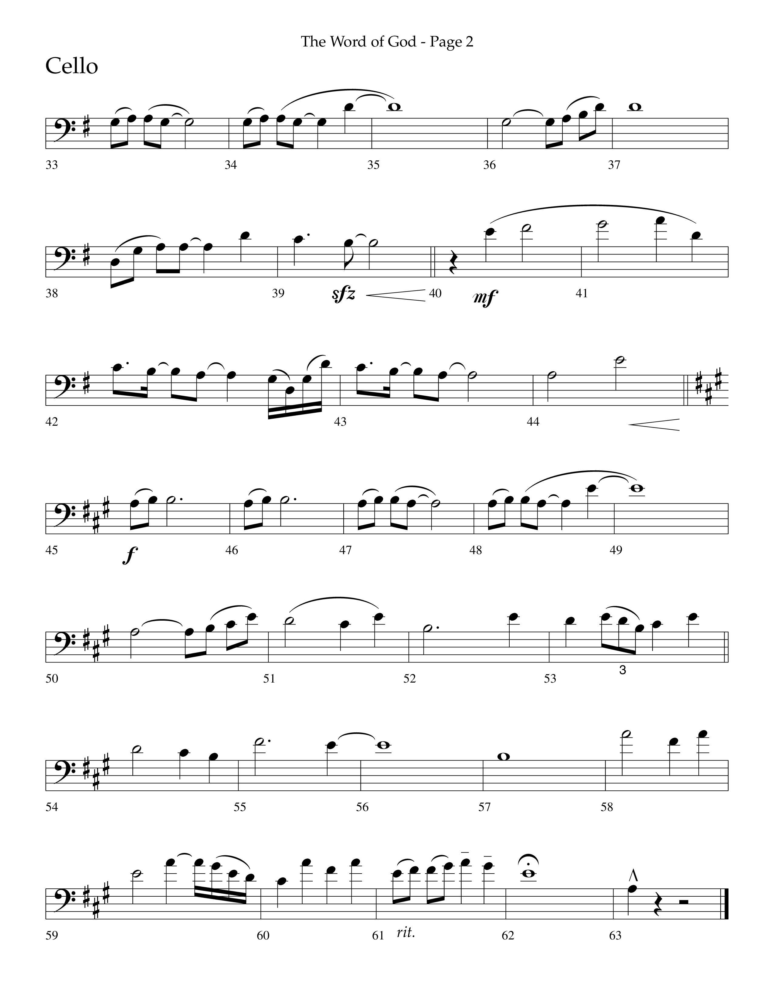 The Word Of God (Choral Anthem SATB) Cello (Lifeway Choral / Arr. Cliff Duren)