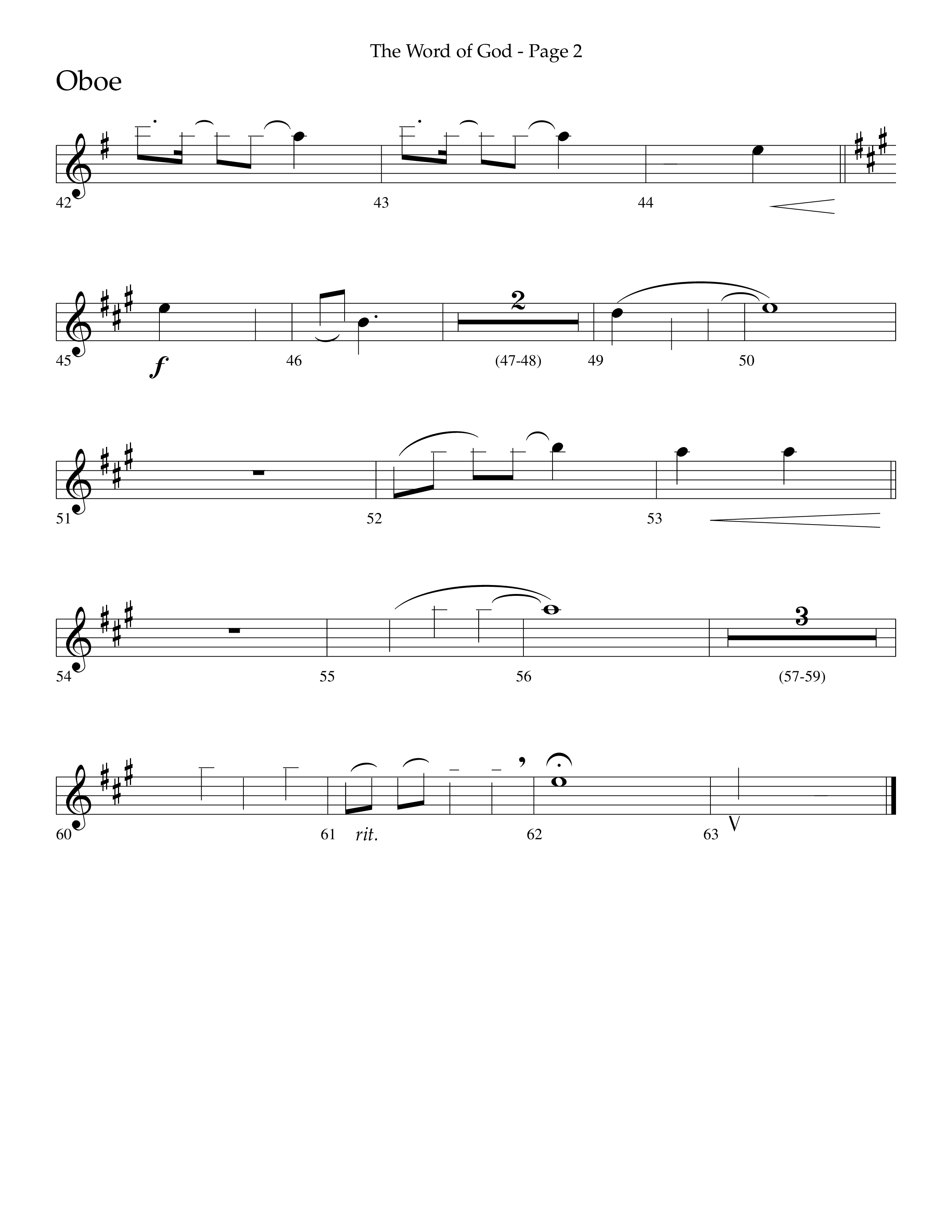 The Word Of God (Choral Anthem SATB) Oboe (Lifeway Choral / Arr. Cliff Duren)