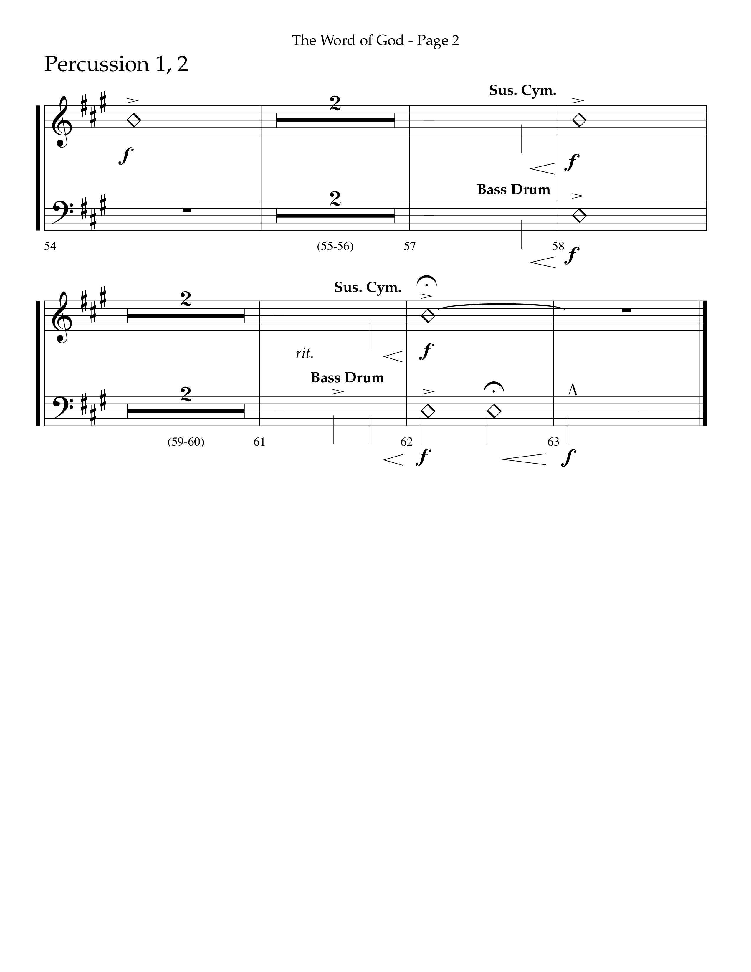 The Word Of God (Choral Anthem SATB) Percussion 1/2 (Lifeway Choral / Arr. Cliff Duren)
