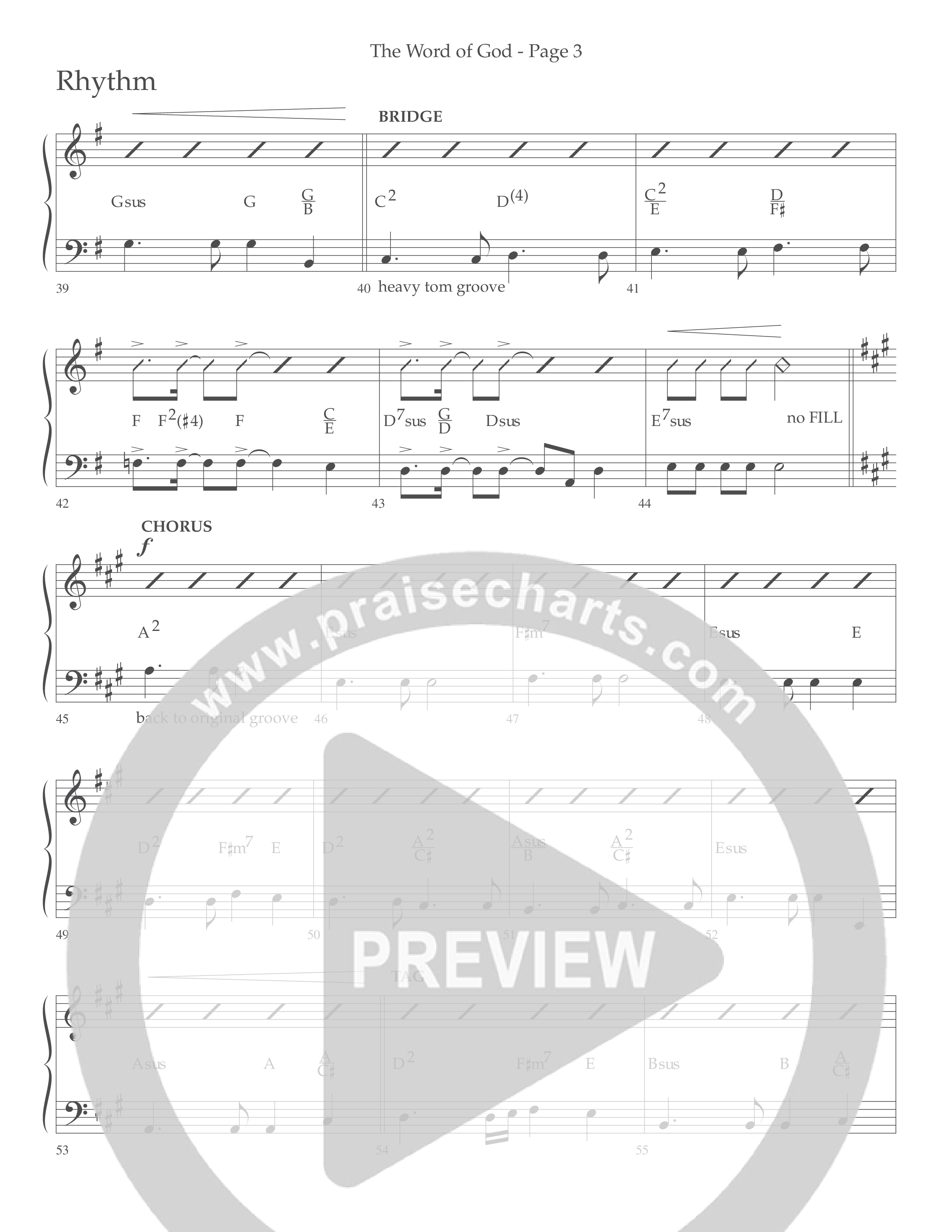 The Word Of God (Choral Anthem SATB) Rhythm Chart (Lifeway Choral / Arr. Cliff Duren)