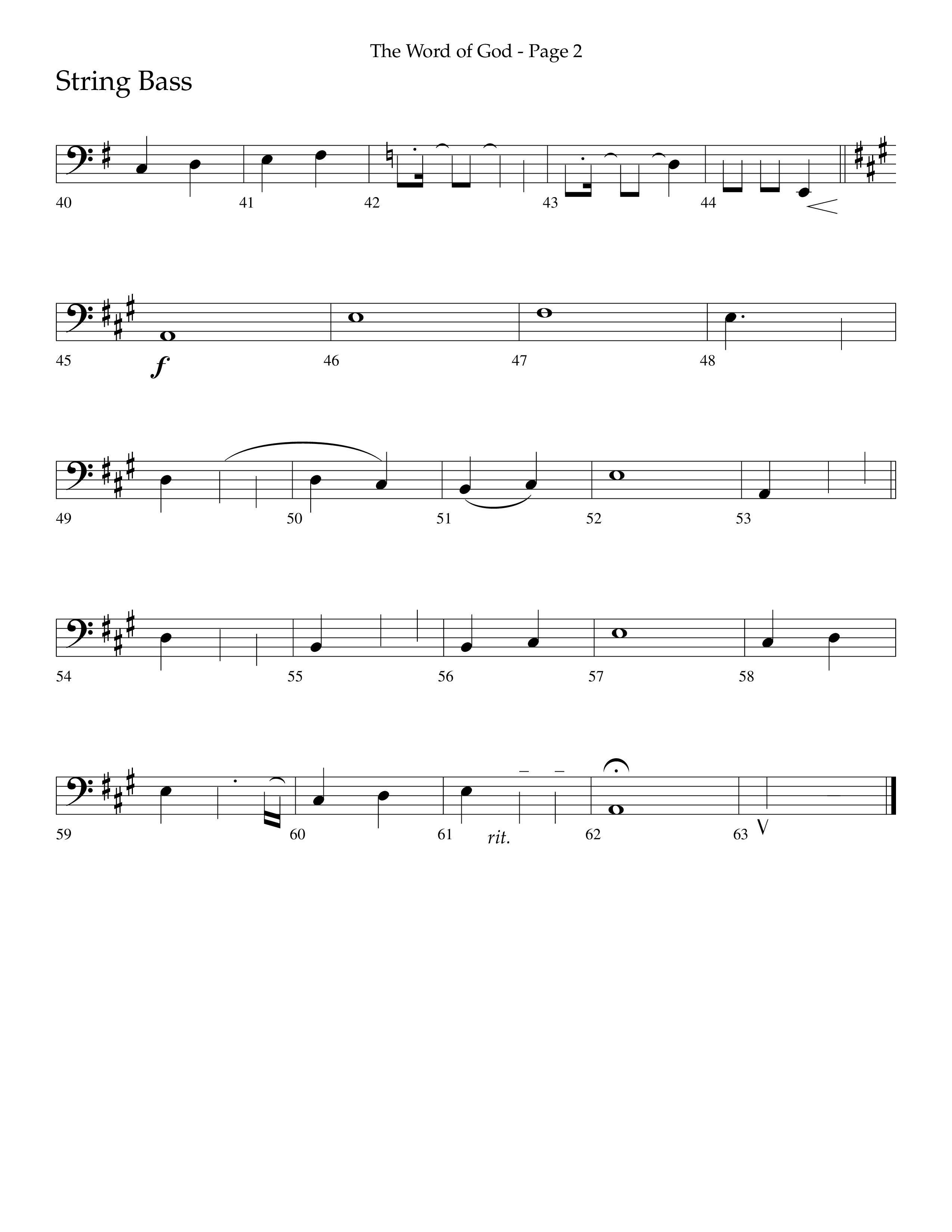 The Word Of God (Choral Anthem SATB) String Bass (Lifeway Choral / Arr. Cliff Duren)