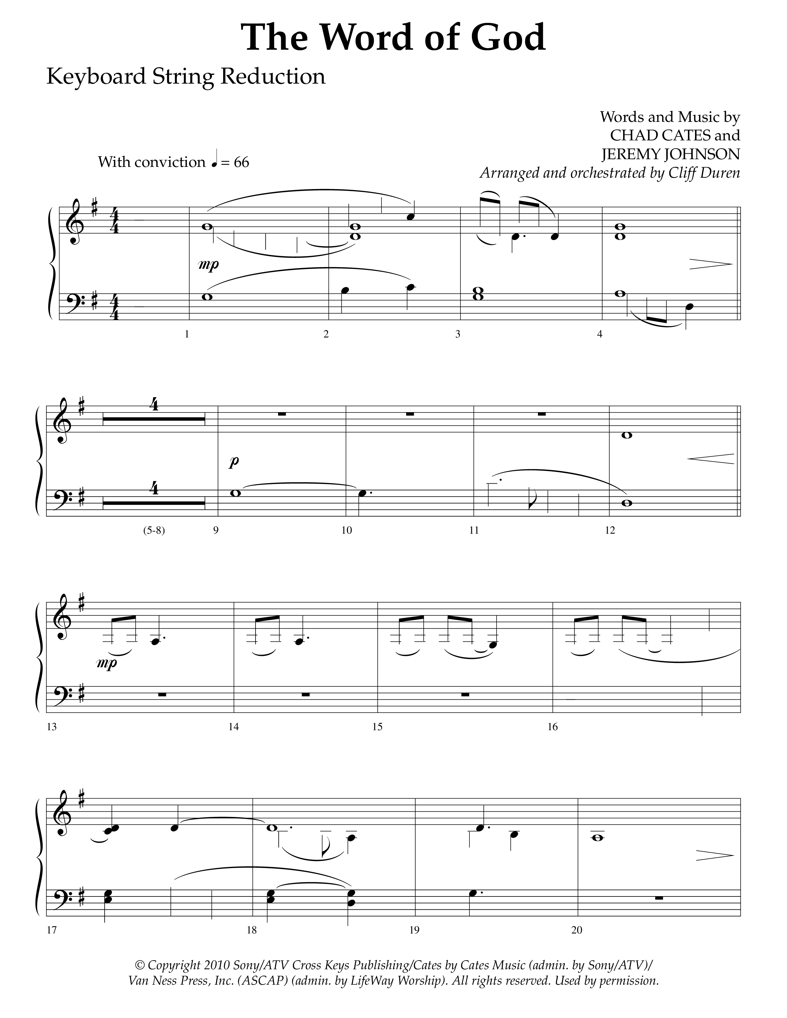 The Word Of God (Choral Anthem SATB) String Reduction (Lifeway Choral / Arr. Cliff Duren)