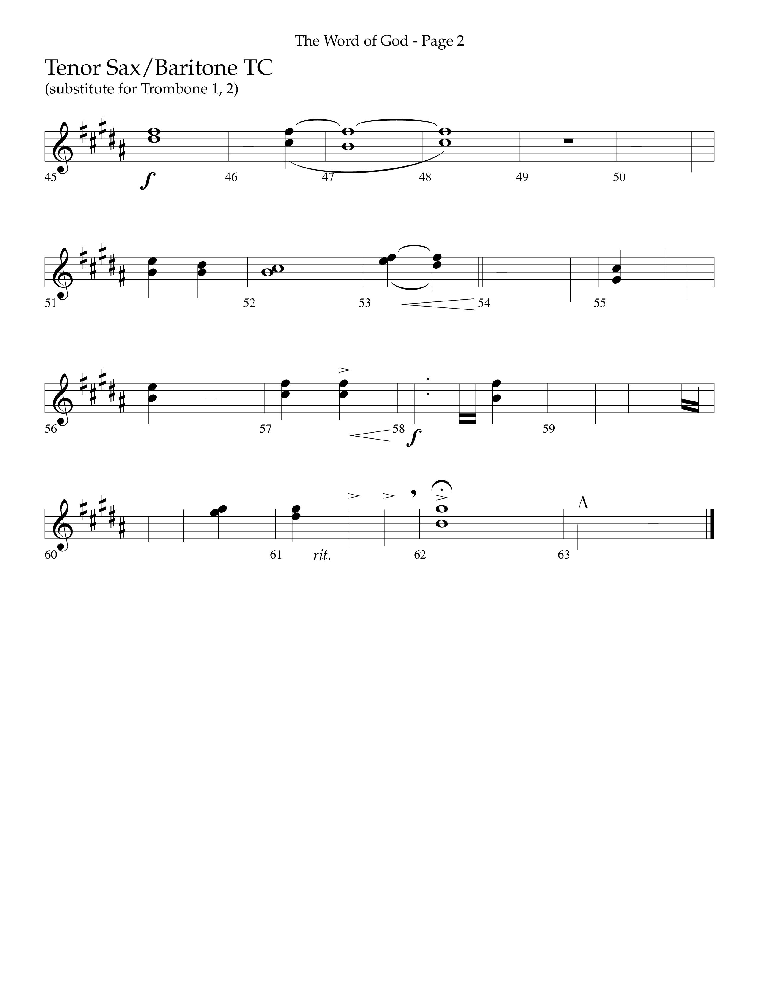 The Word Of God (Choral Anthem SATB) Tenor Sax/Baritone T.C. (Lifeway Choral / Arr. Cliff Duren)