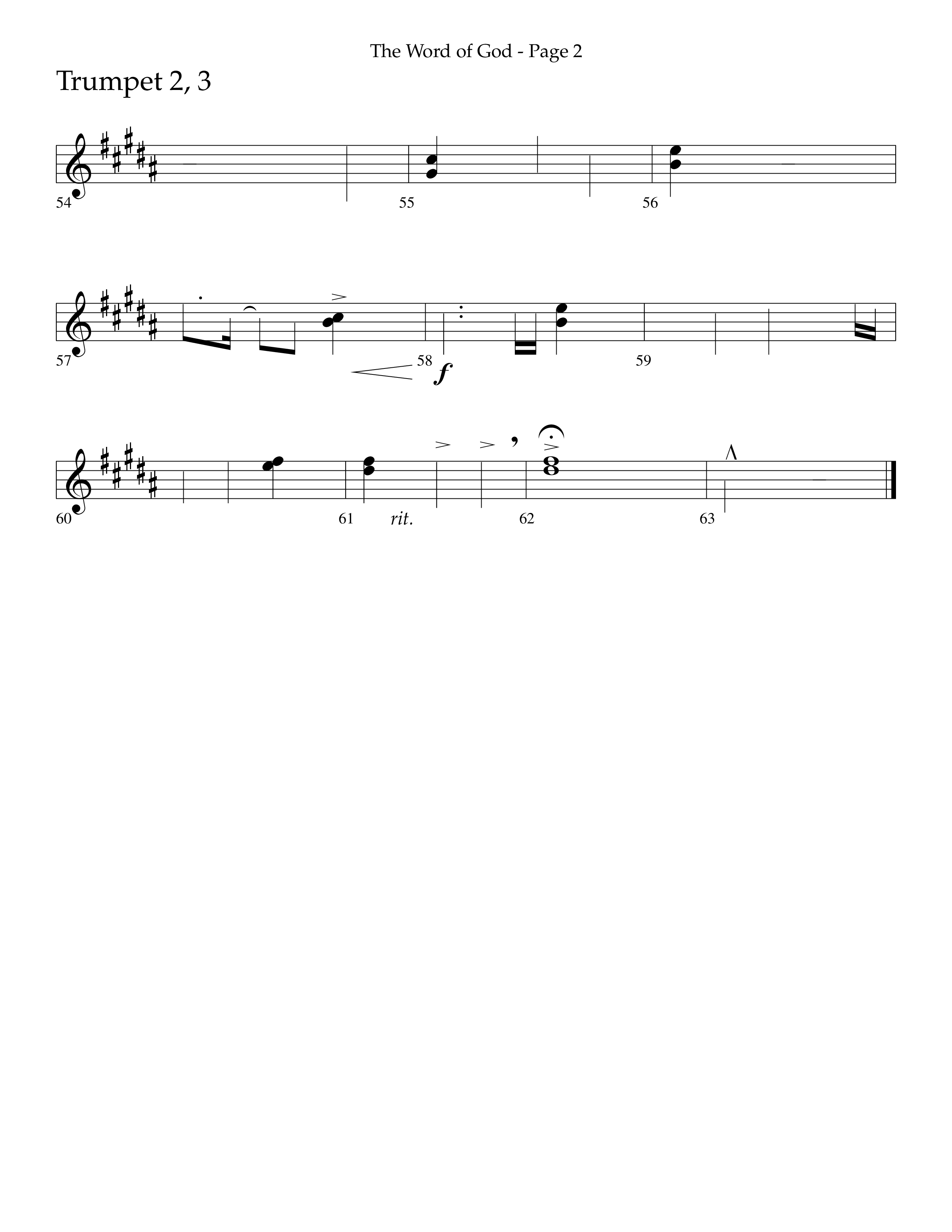 The Word Of God (Choral Anthem SATB) Trumpet 2/3 (Lifeway Choral / Arr. Cliff Duren)