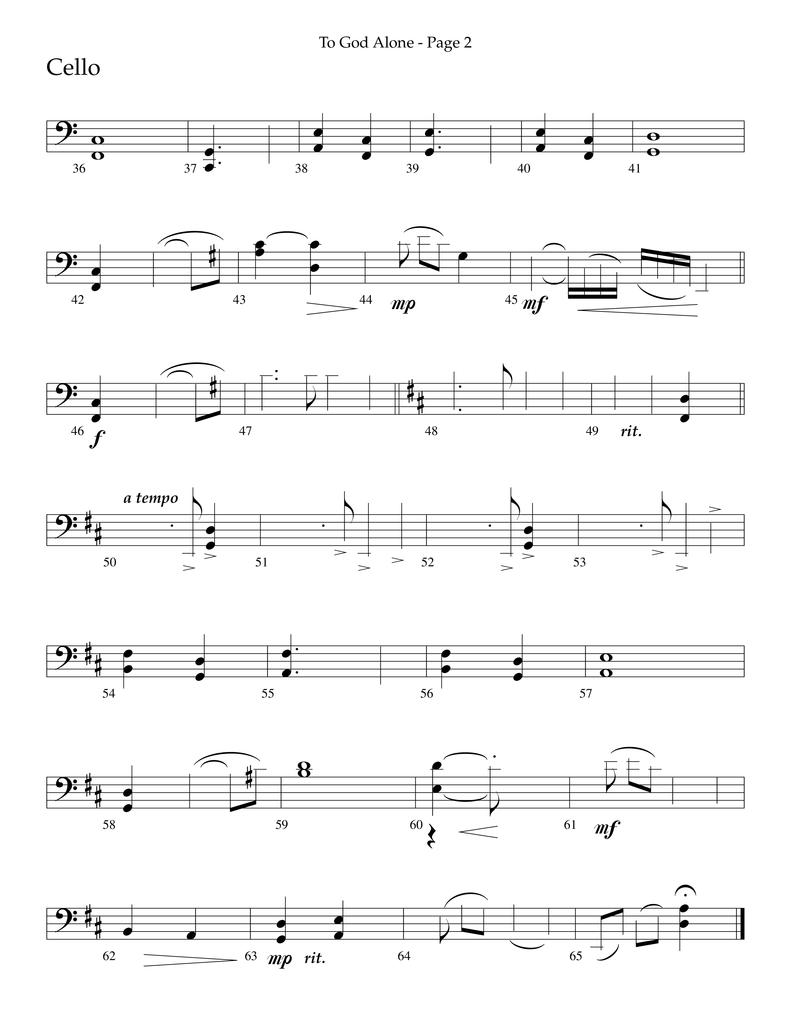 To God Alone (Choral Anthem SATB) Cello (Lifeway Choral / Arr. Russell Mauldin)