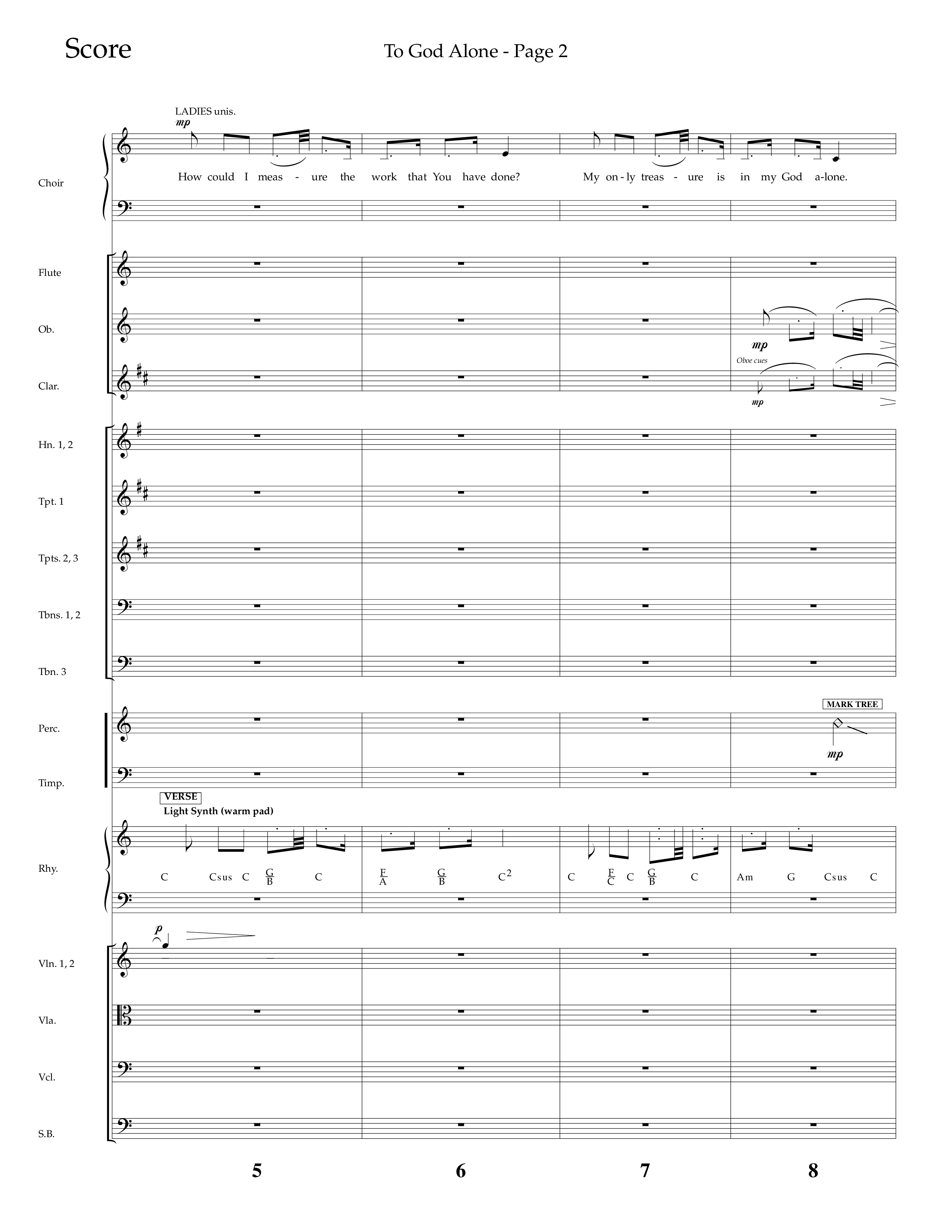To God Alone (Choral Anthem SATB) Orchestration (Lifeway Choral / Arr. Russell Mauldin)