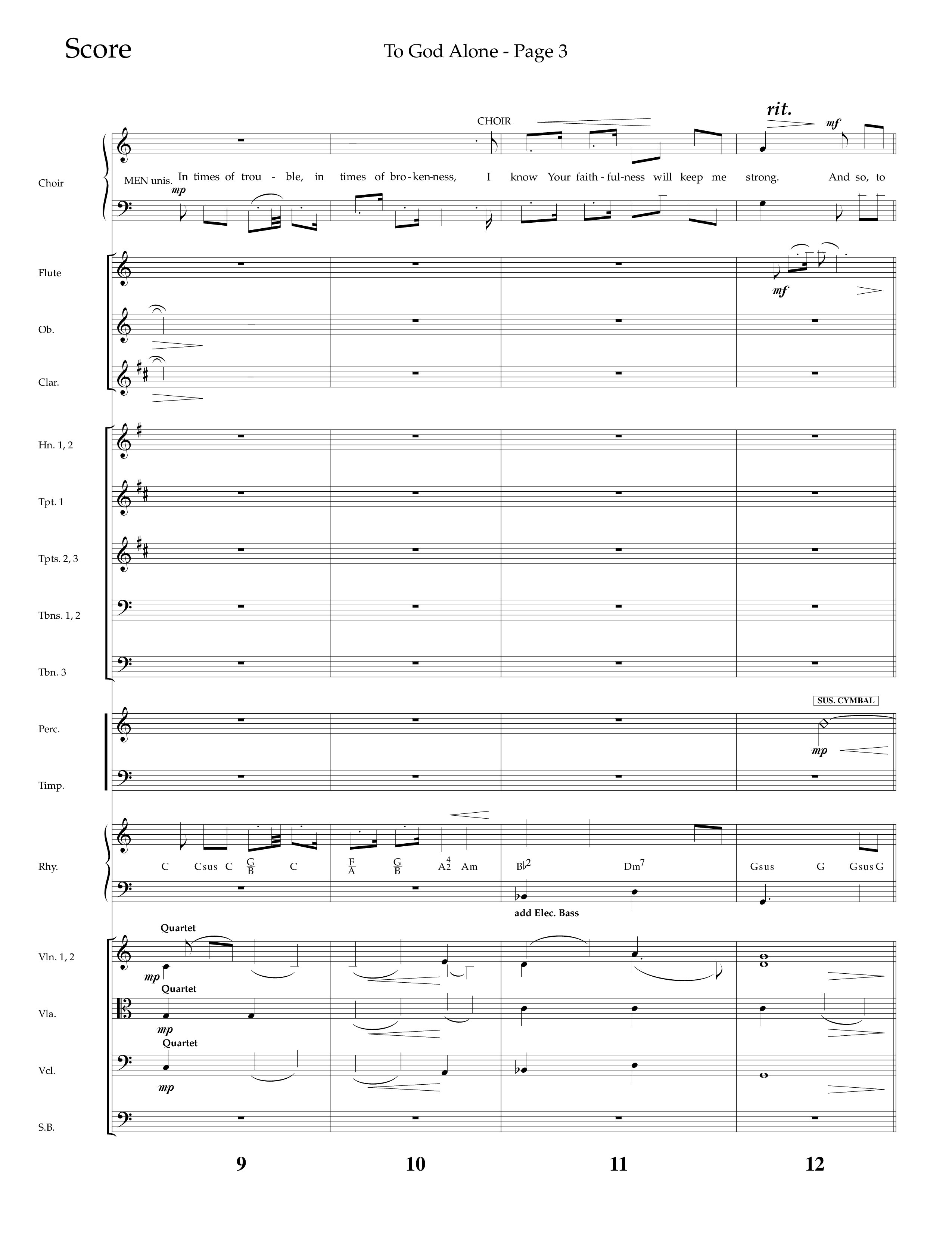 To God Alone (Choral Anthem SATB) Orchestration (Lifeway Choral / Arr. Russell Mauldin)