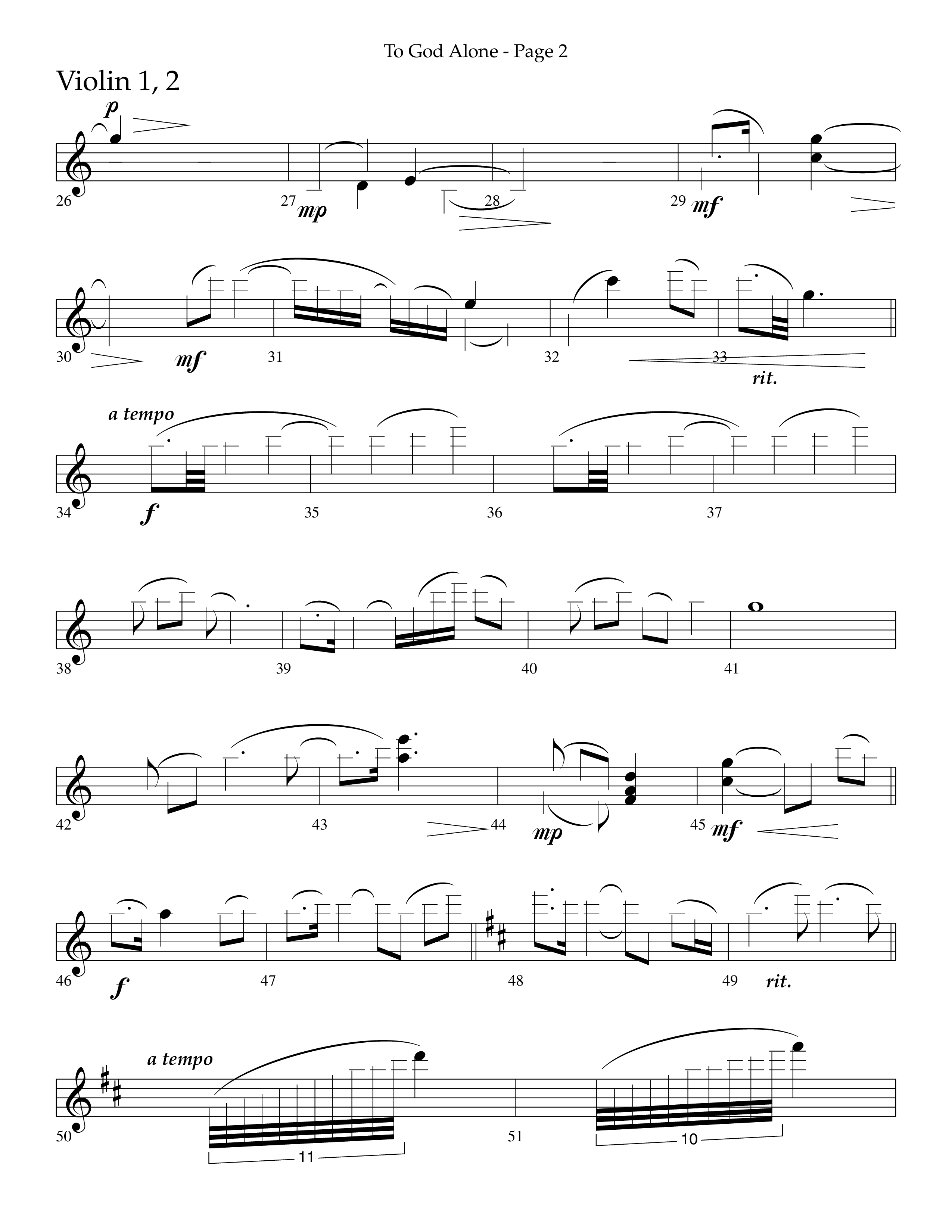 To God Alone (Choral Anthem SATB) Violin 1/2 (Lifeway Choral / Arr. Russell Mauldin)
