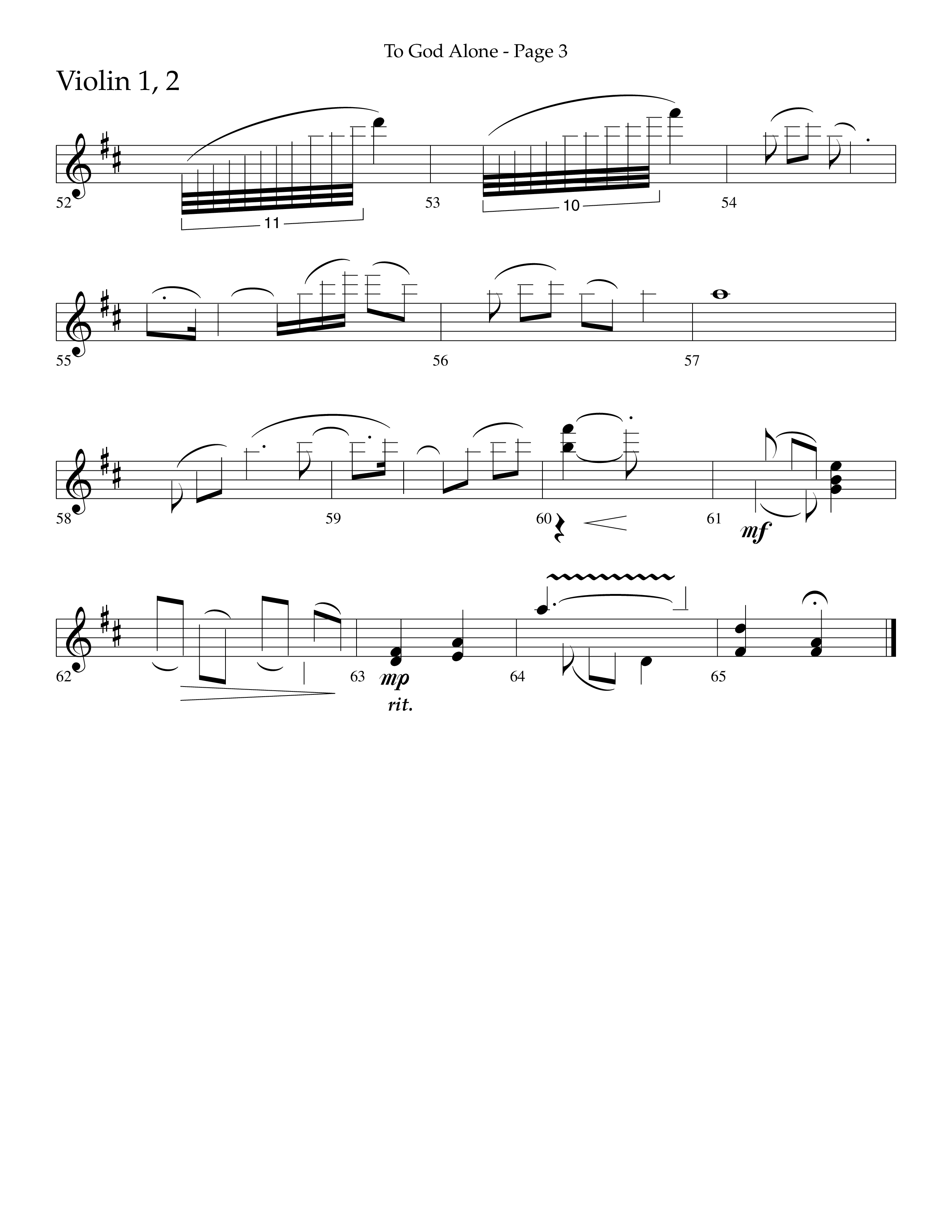 To God Alone (Choral Anthem SATB) Violin 1/2 (Lifeway Choral / Arr. Russell Mauldin)