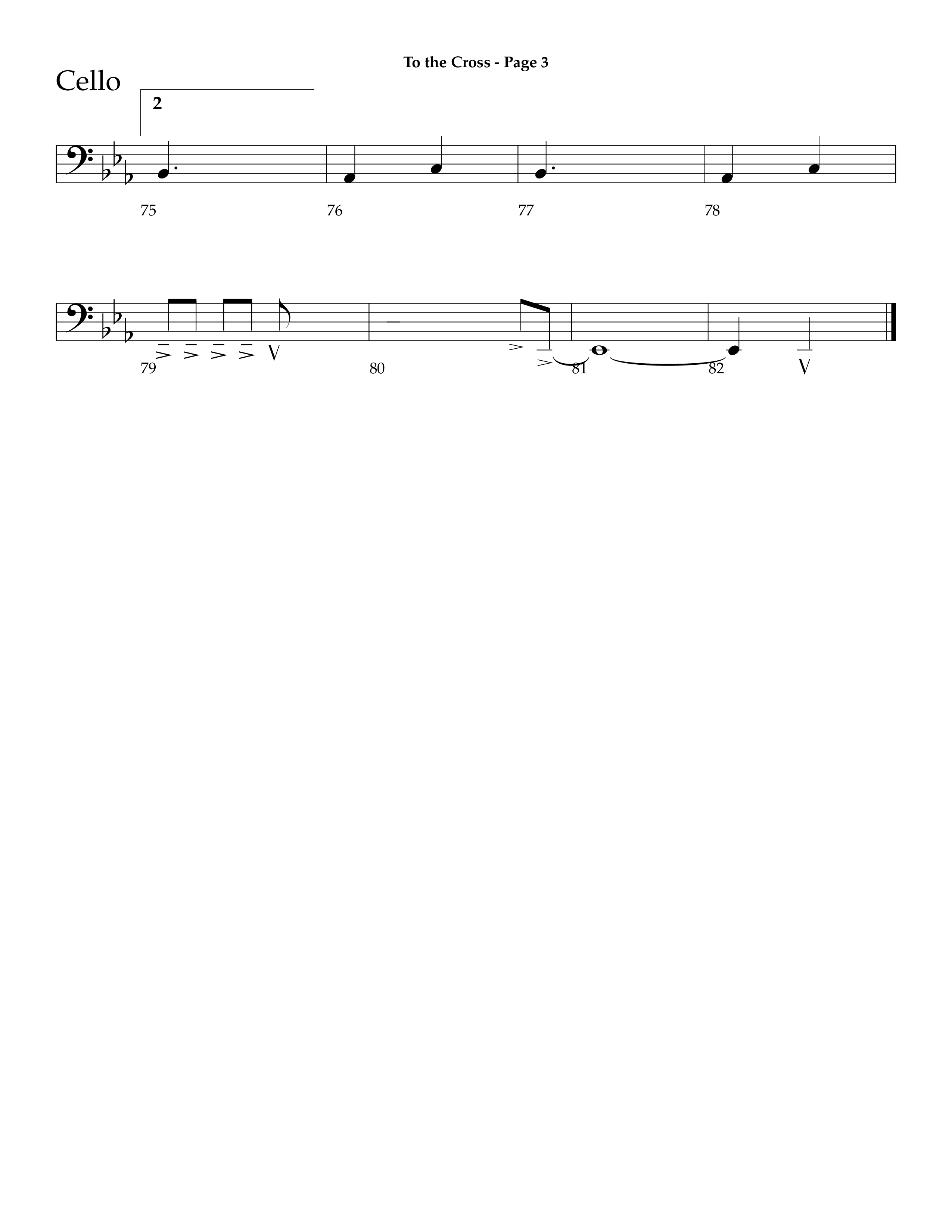 To The Cross (Choral Anthem SATB) Cello (Lifeway Choral / Arr. Dave Williamson)