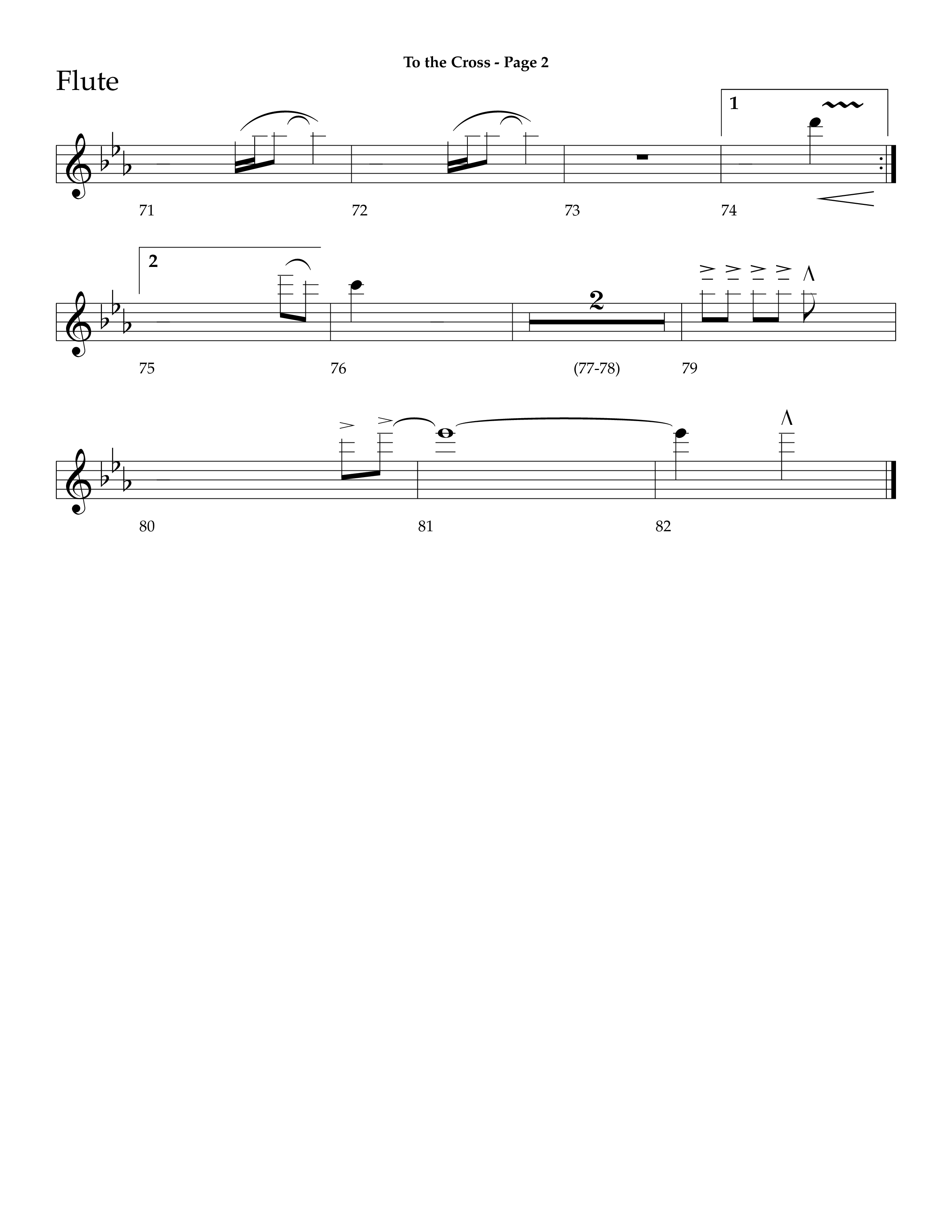 To The Cross (Choral Anthem SATB) Flute (Lifeway Choral / Arr. Dave Williamson)