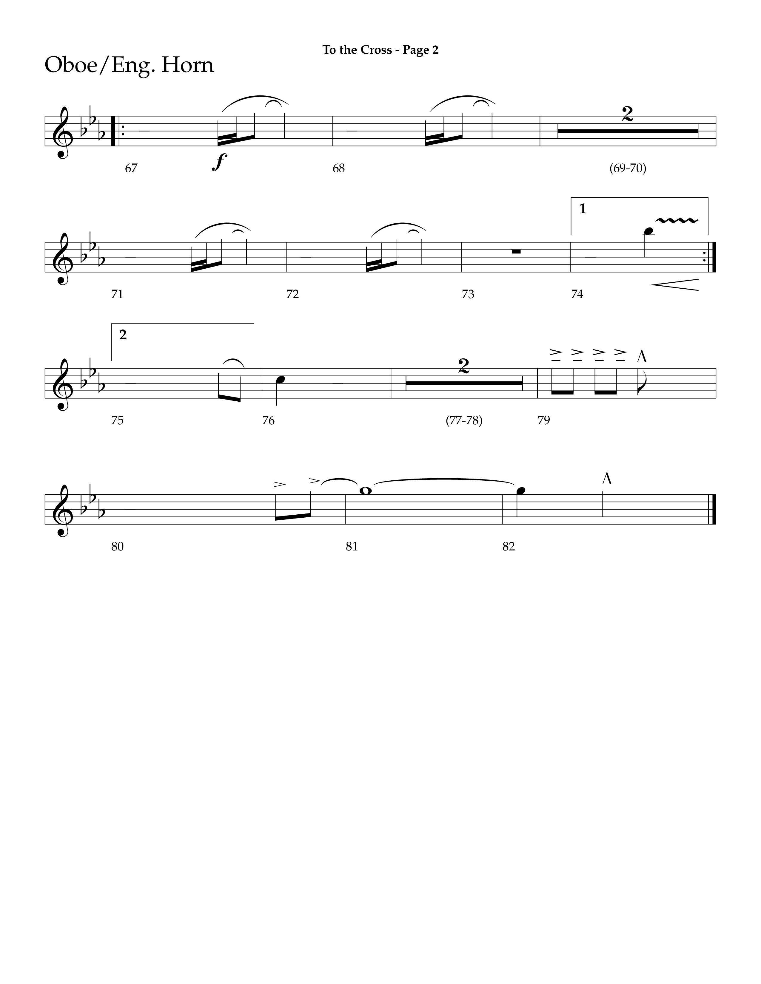 To The Cross (Choral Anthem SATB) Oboe (Lifeway Choral / Arr. Dave Williamson)