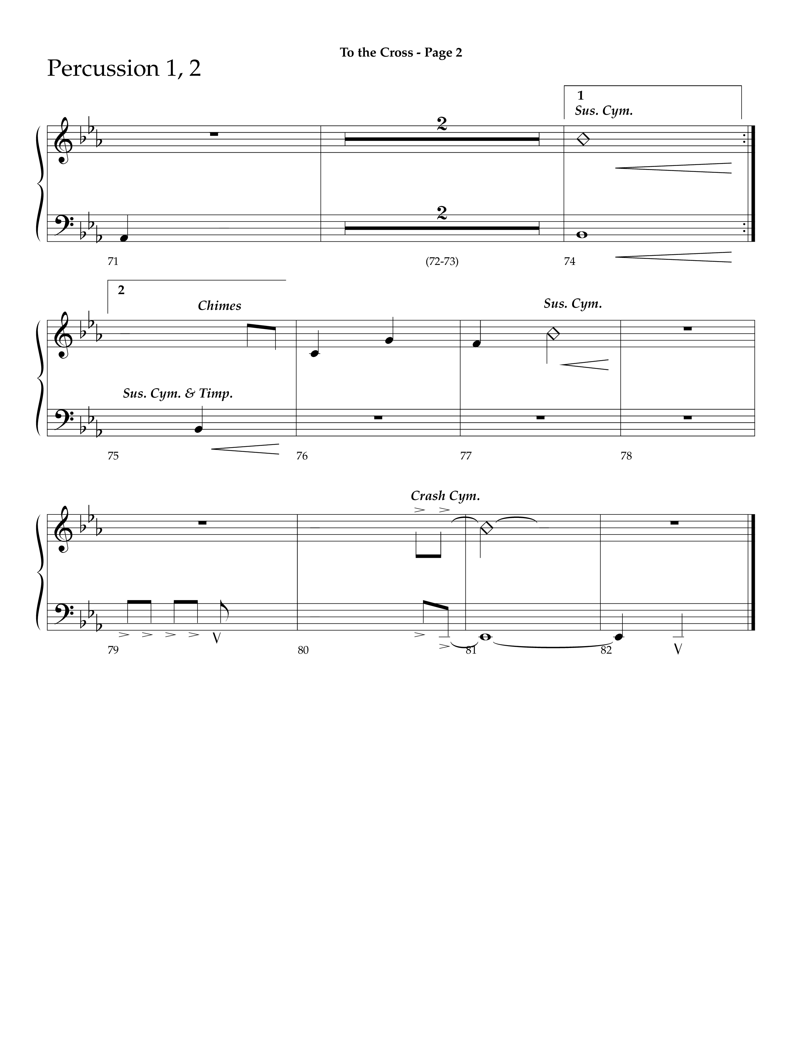 To The Cross (Choral Anthem SATB) Percussion 1/2 (Lifeway Choral / Arr. Dave Williamson)