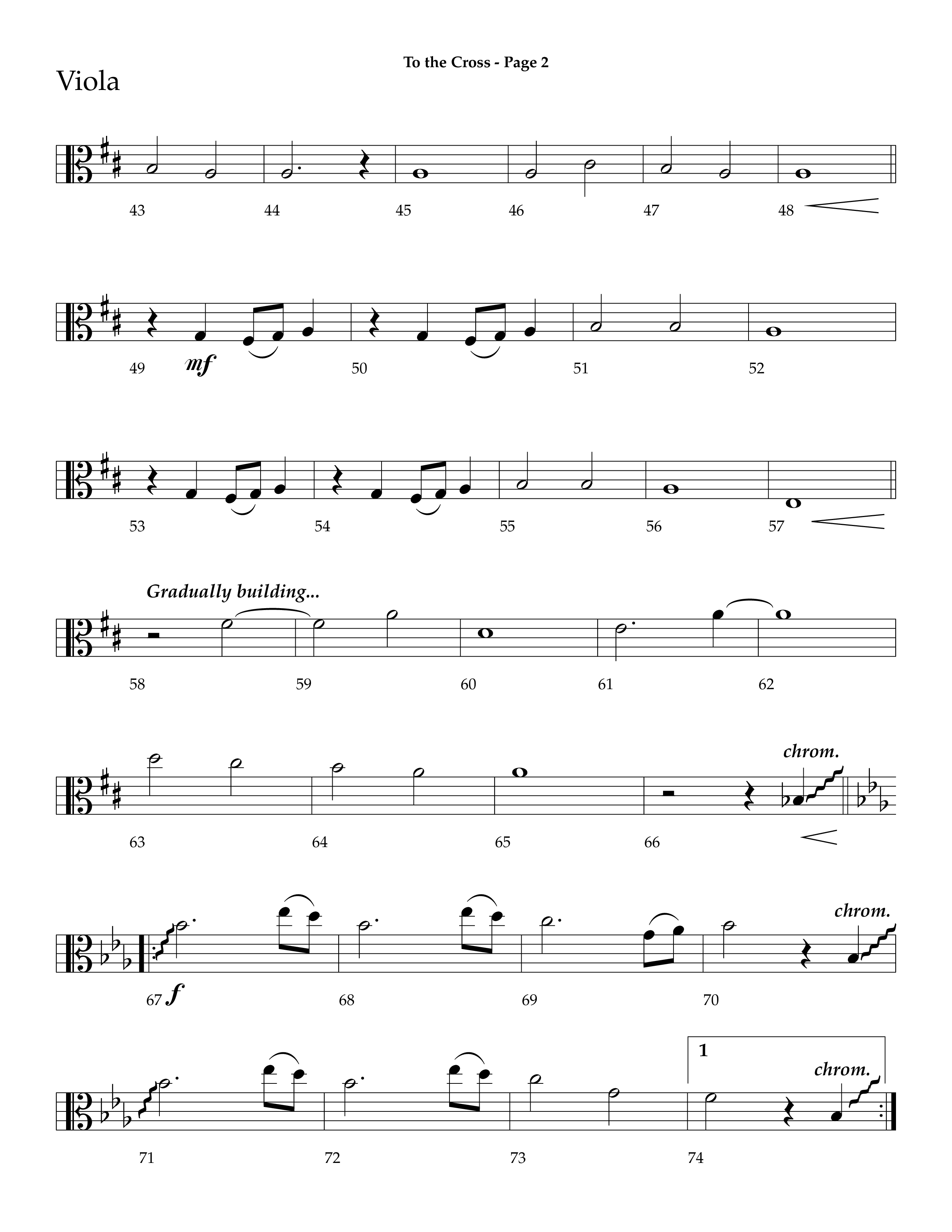 To The Cross (Choral Anthem SATB) Viola (Lifeway Choral / Arr. Dave Williamson)