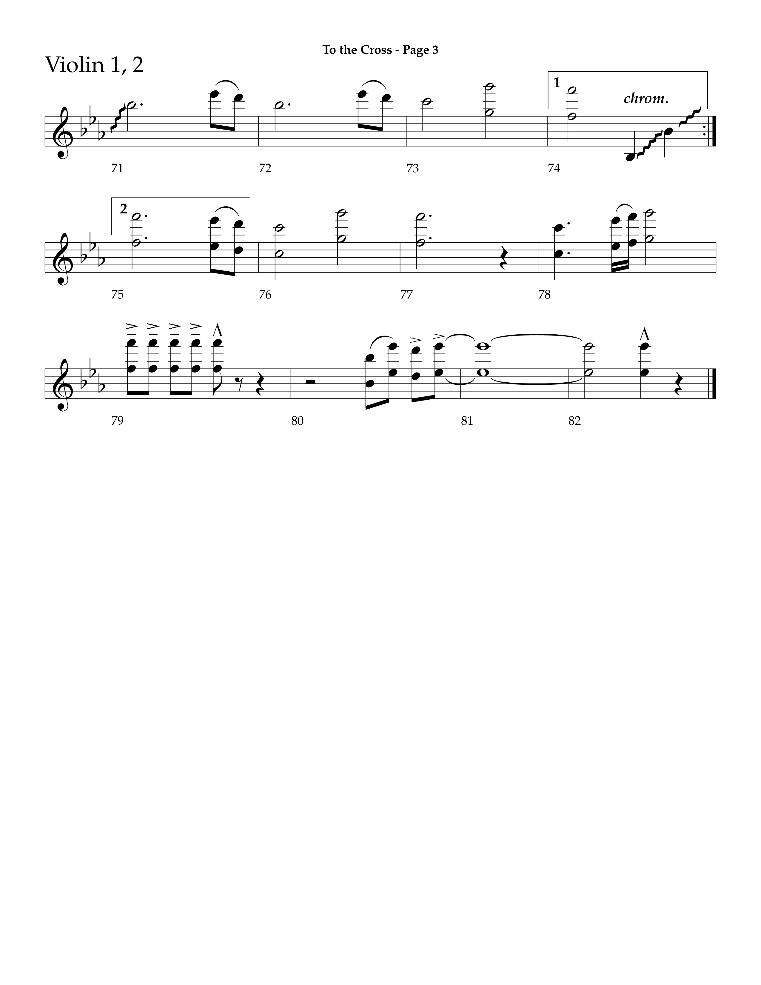 To The Cross (Choral Anthem SATB) Violin 1/2 (Lifeway Choral / Arr. Dave Williamson)
